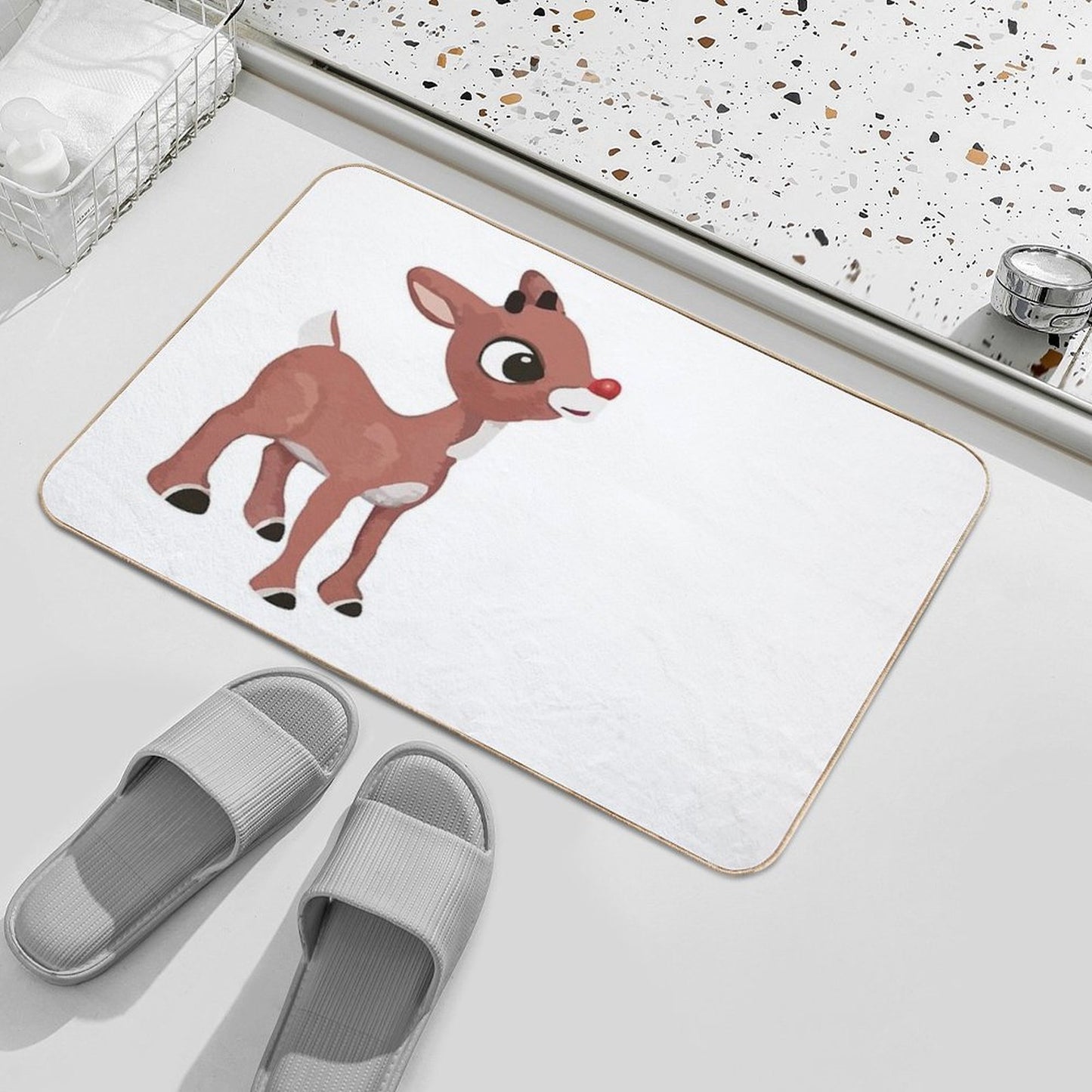 Classic Rudolph © GraphicLoveShop Easy To Clean Bath Mat