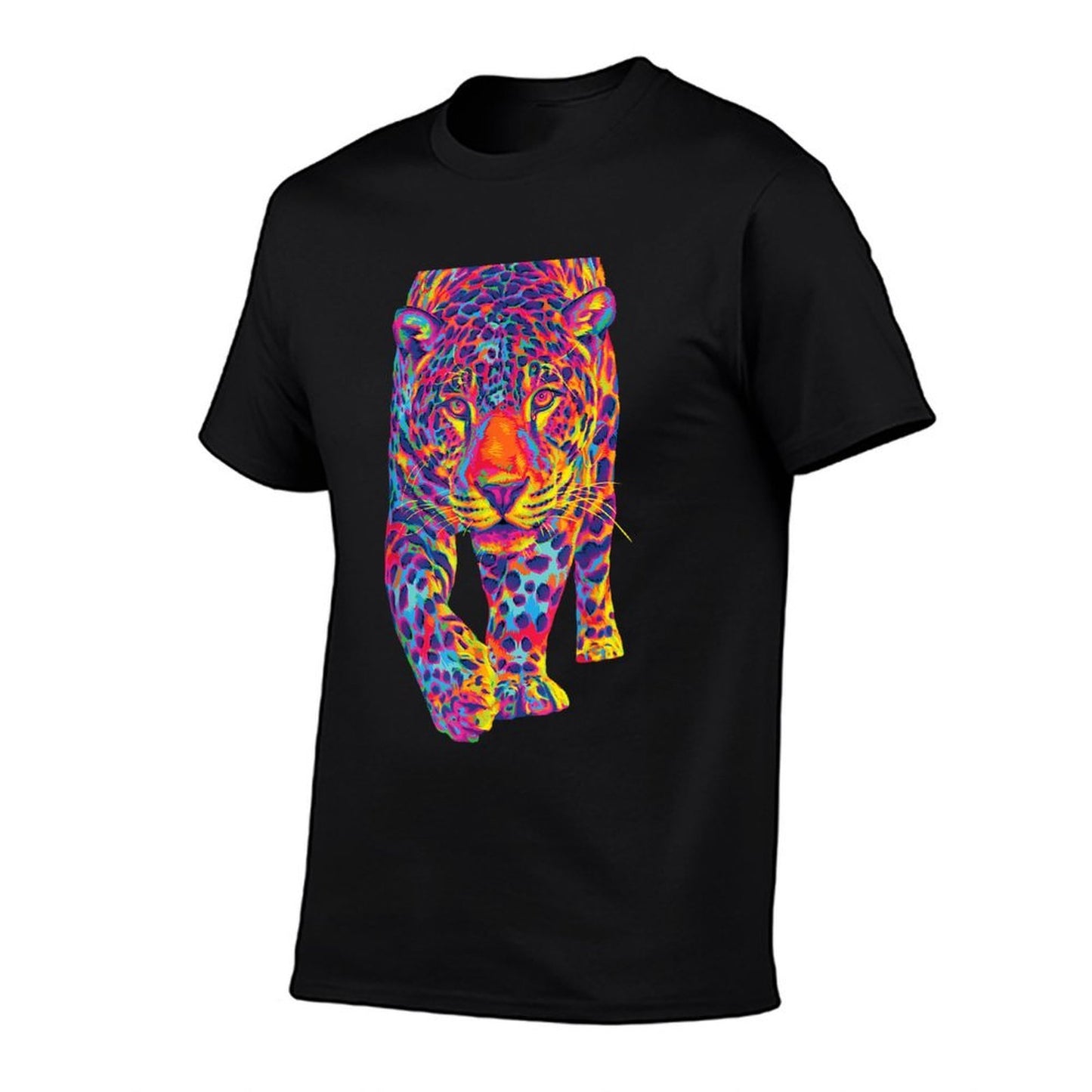 Rainbow Jaguar Abstract Colorful Cat Lover Stretchy T-Shirt