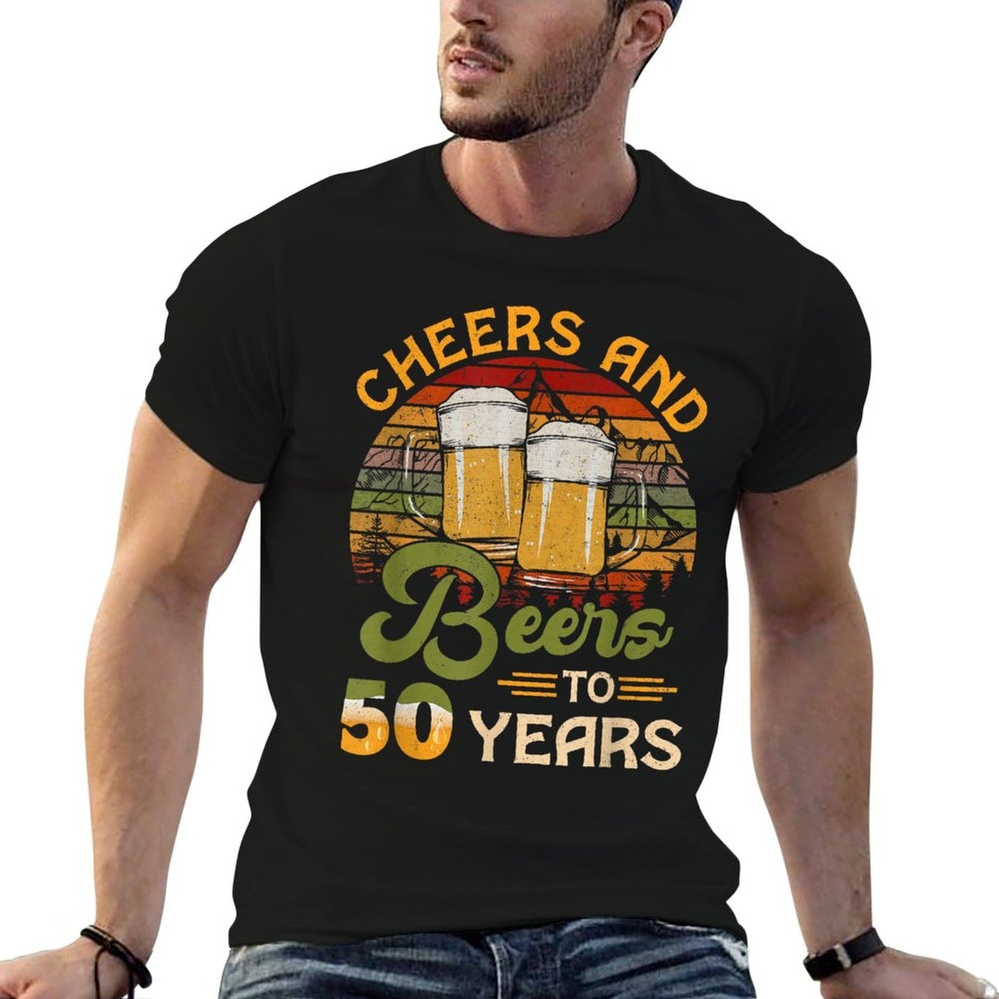 Cheers And Beers To 50 Years Old 50 Birthday Gifts 50th Bday Durable T-Shirt