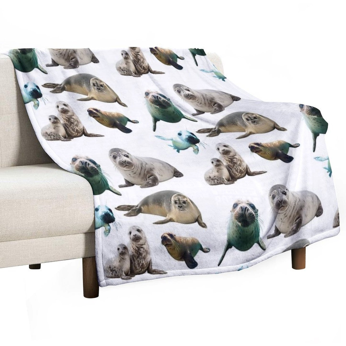 Cute Seals Gift-ready Throw Blanket