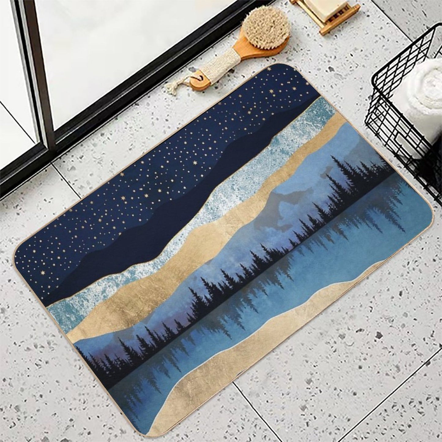 Midnight Lake High-Traffic Bath Mat