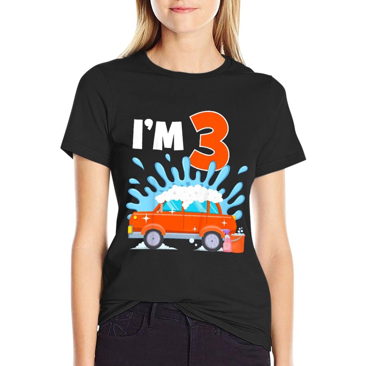 Kids Three Year Old Car Wash Theme Birthday Party Family Matching  Eco-friendly Material T-Shirt