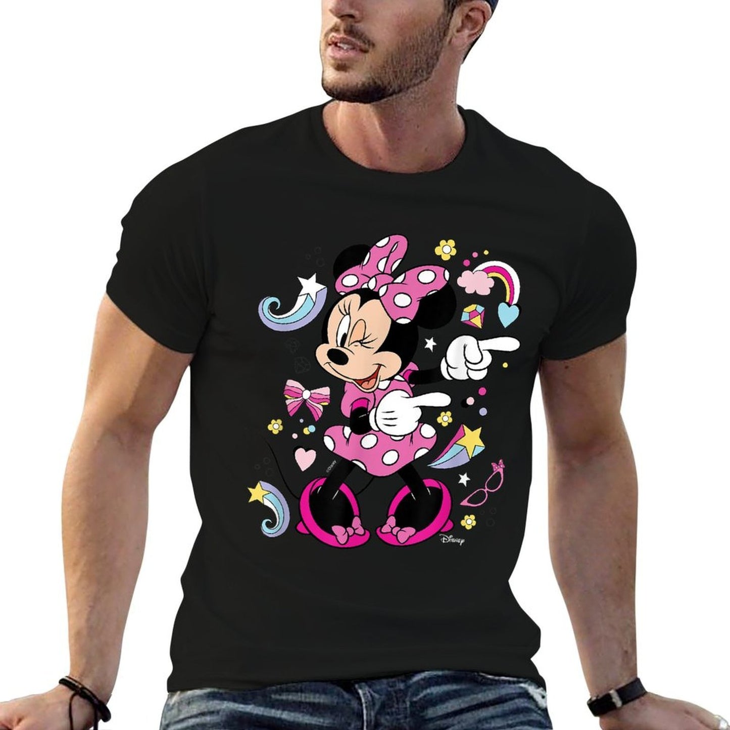 Mickey Friends- Minnie Mouse Graphic Only Fade-proof Color T-Shirt
