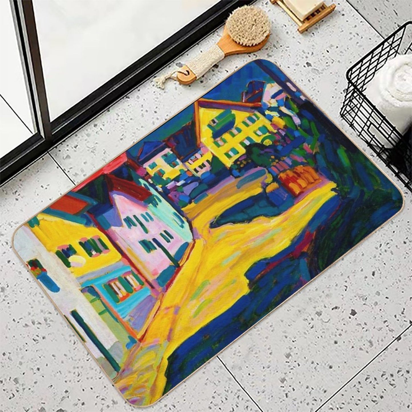 Houses at Murnau by Kandinsky Multi-Purpose Bath Mat