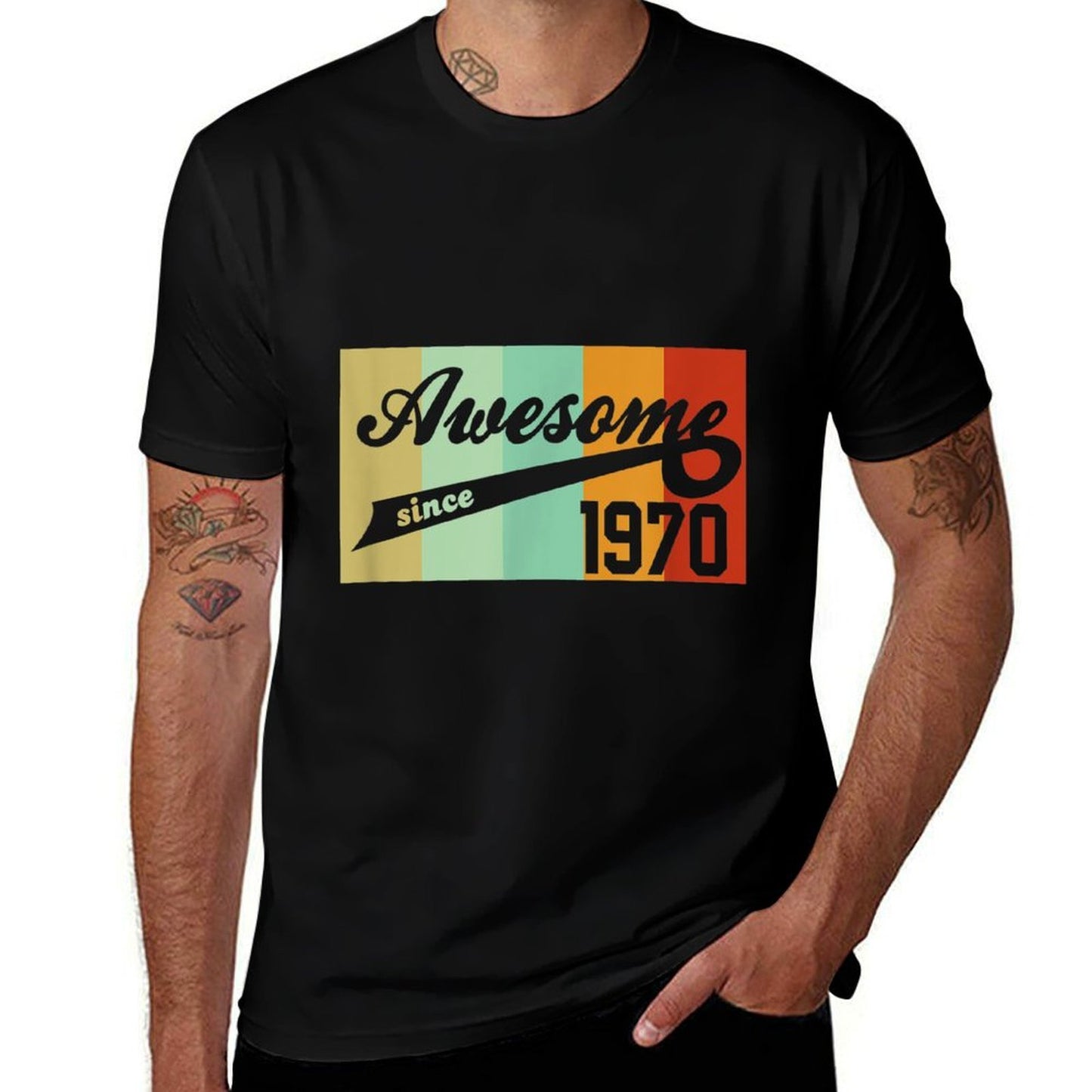 50th Birthday 1970 Vintage Retro Awesome Since 1970 Odor-resistant T-Shirt