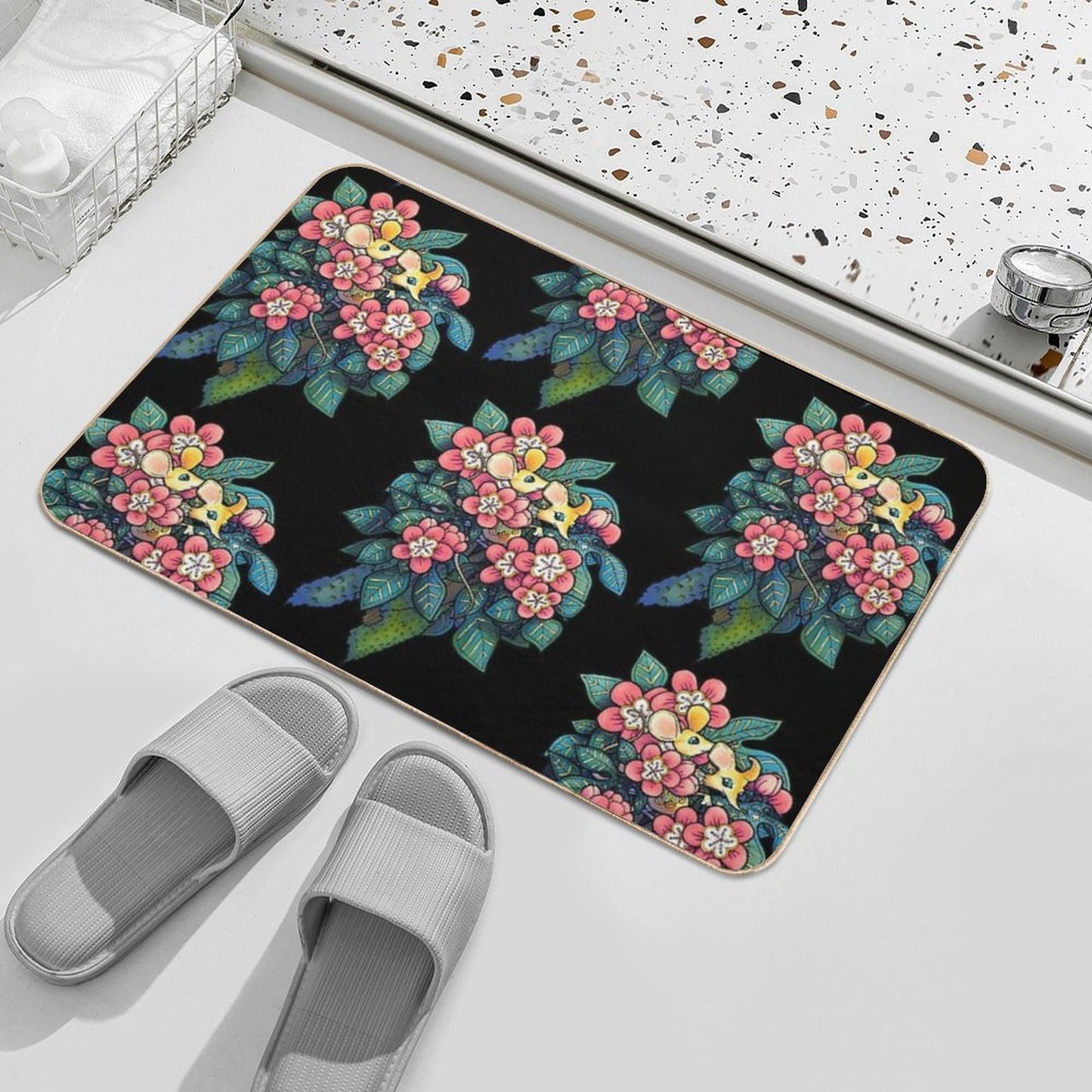 Forest Gathering, Mice And Wish. Repositionable Bath Mat