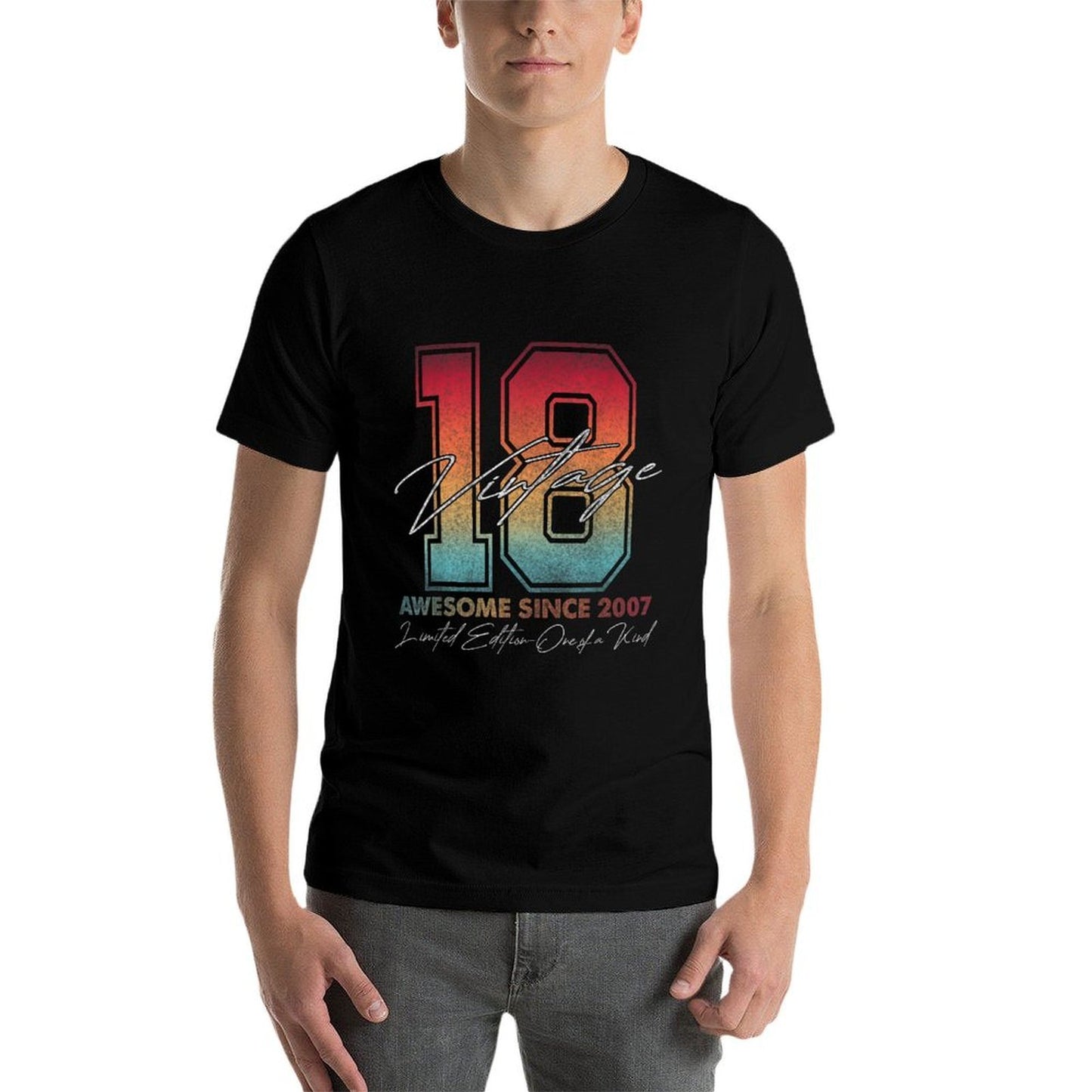 18 Year Old Gifts Vintage 2007 Limited Edition 18th Birthday Summer-ready Fabric T-Shirt
