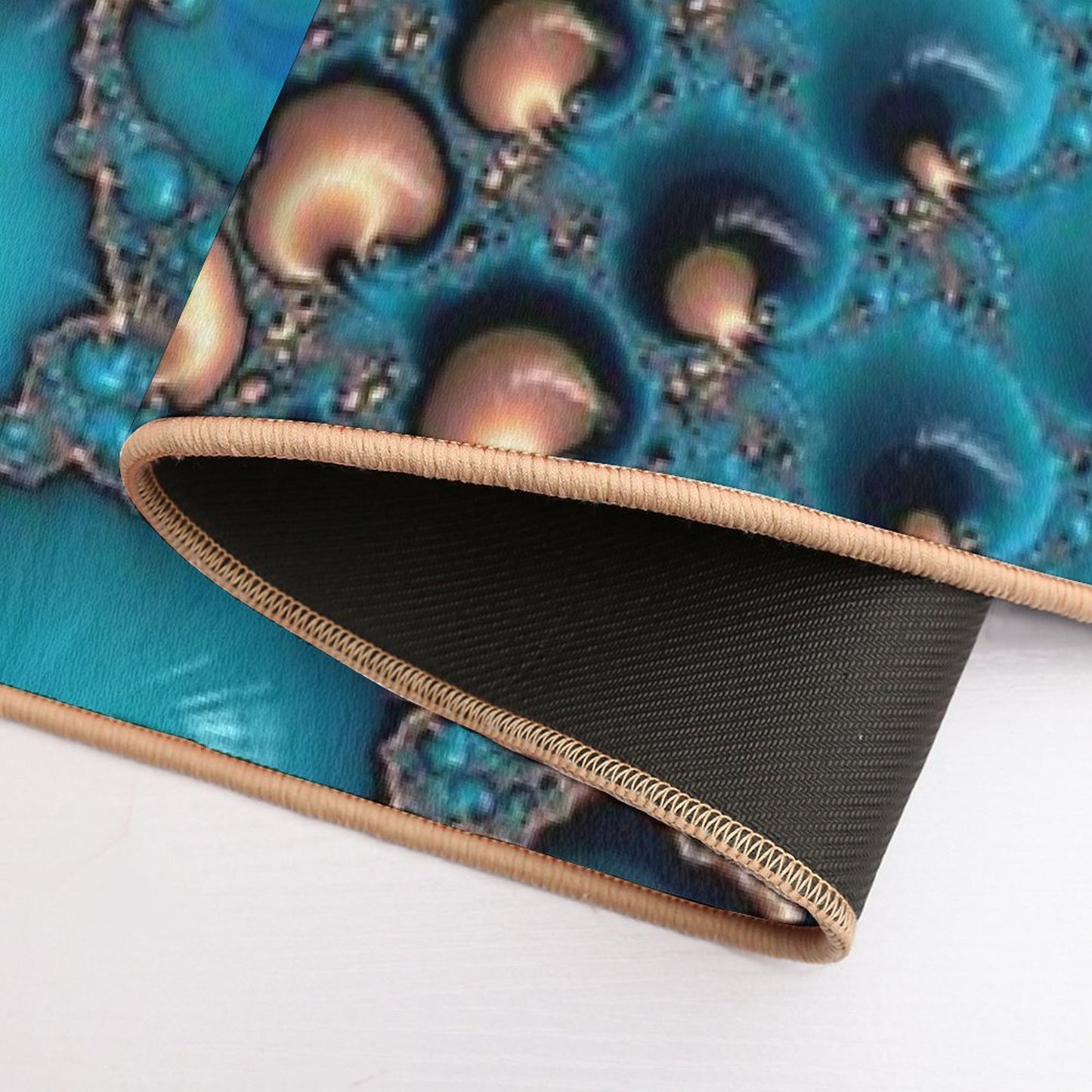 Teal Circles Dirt-Trapping Bath Mat