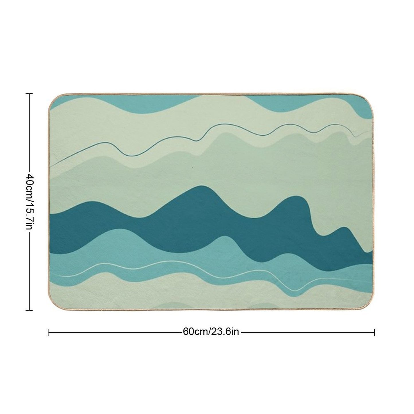 Pattern Design Decor Ideas Inspiration Waves Minimalist Aesthetic Stain-Proof Bath Mat