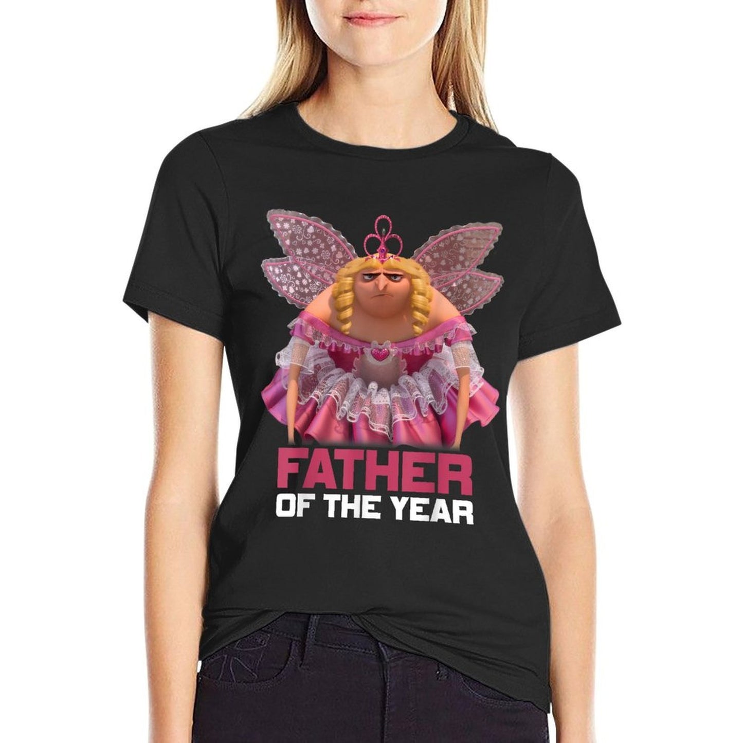 Despicable Me Minions Gru Fairy Father Graphic Rolled Sleeves T-Shirt