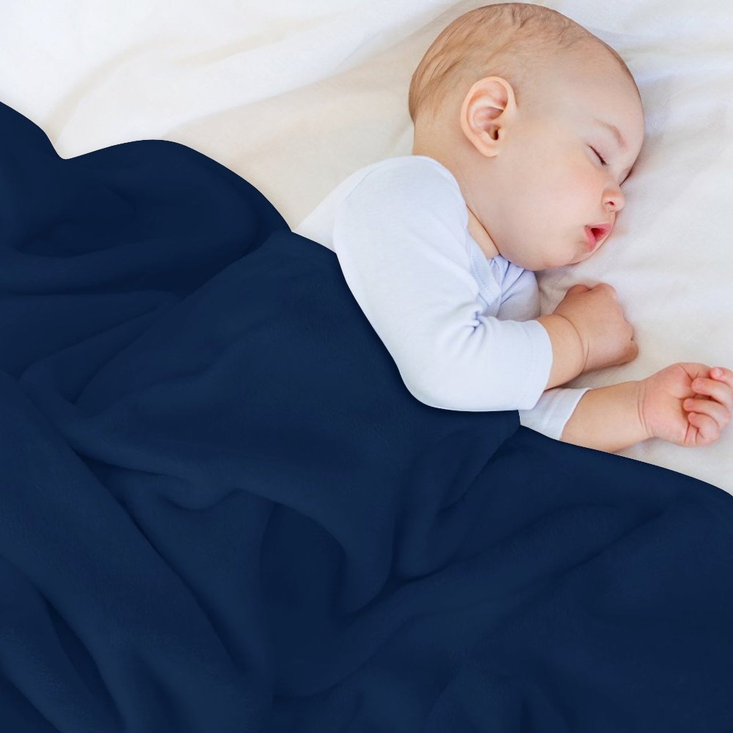 Plymouth - White Plush Throw Blanket