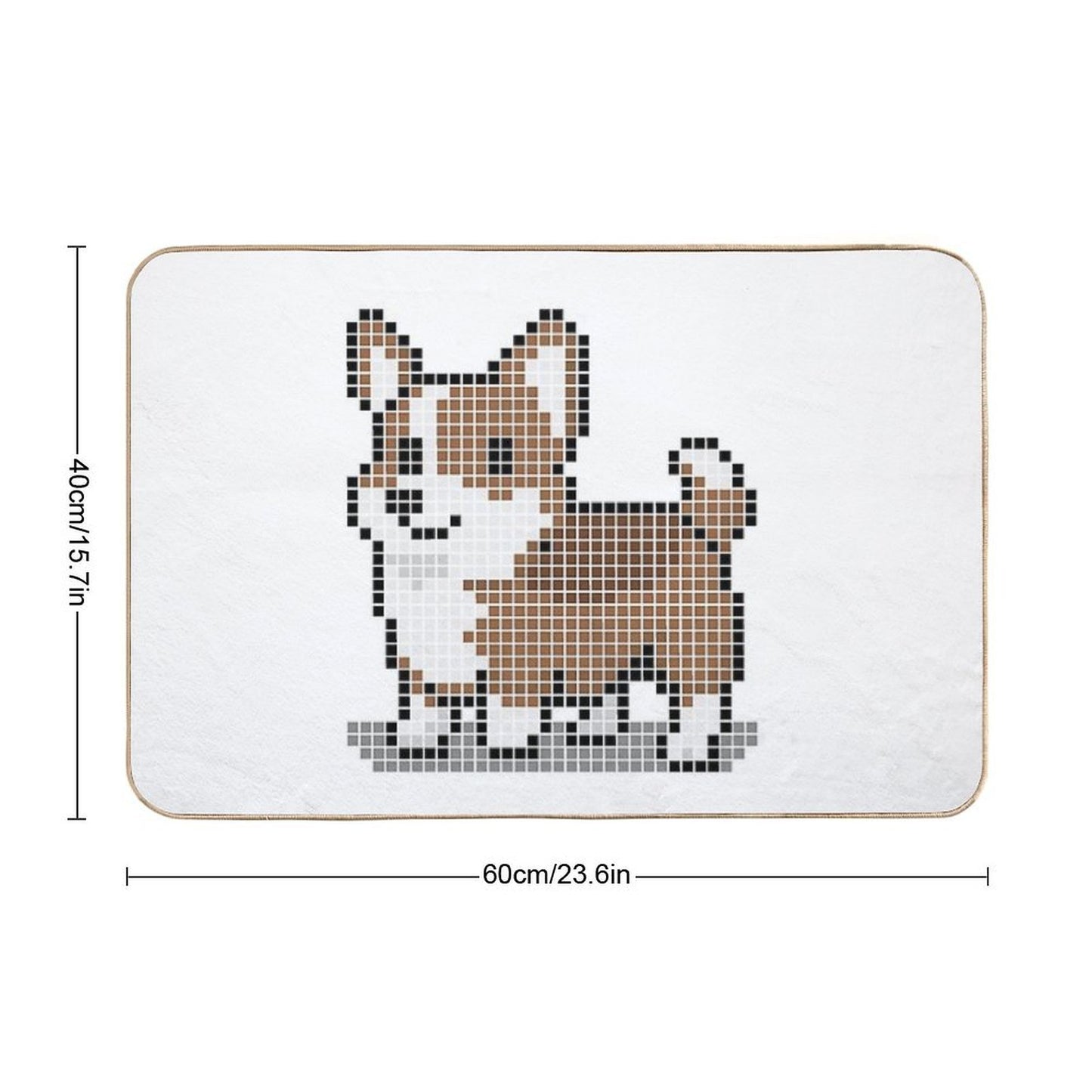 Pixeled Red Sable Corgi Versatile Bath Mat