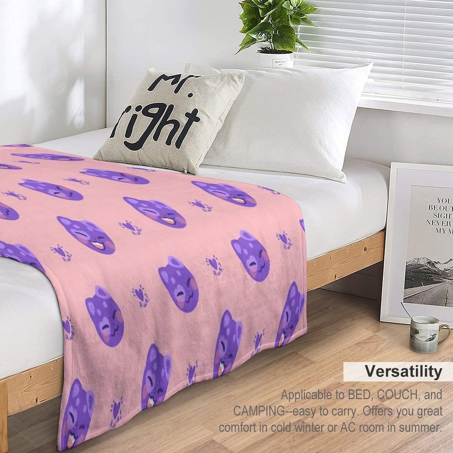 San Cat Pattern Travel-friendly Throw Blanket