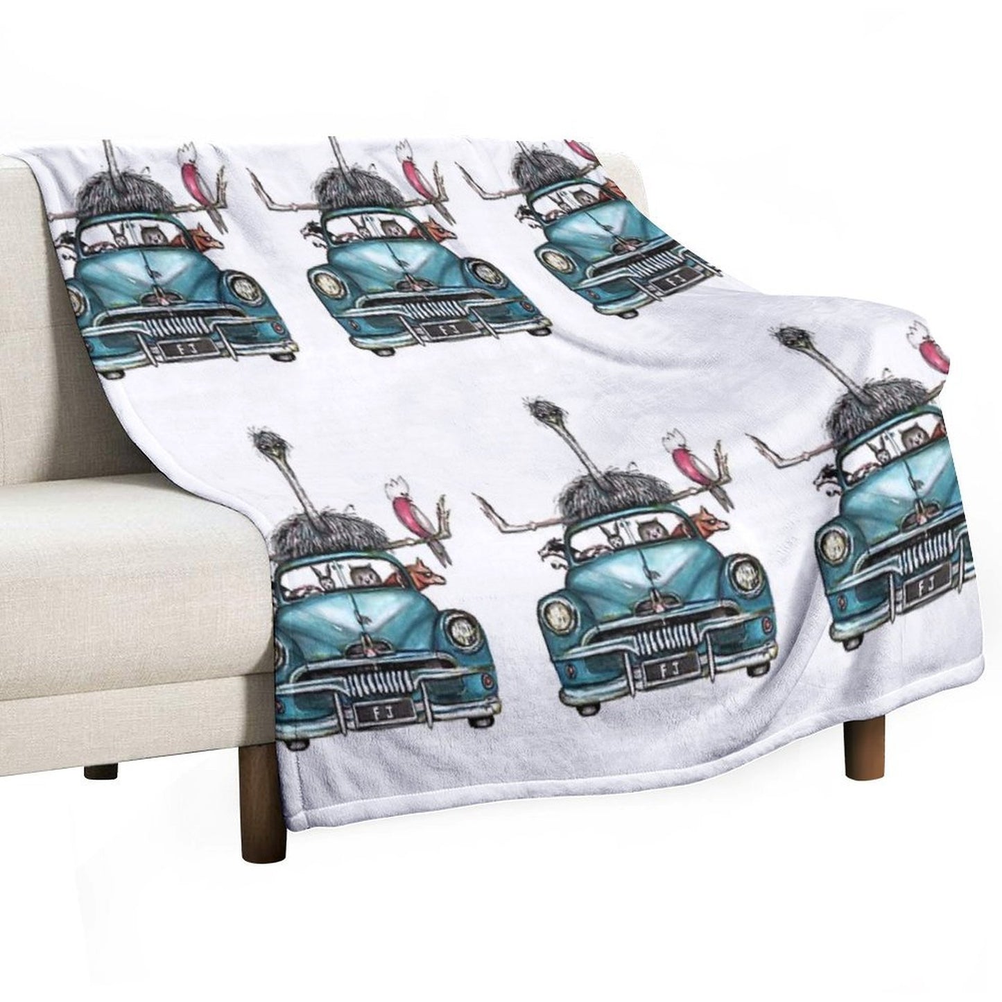 FJ Aussie Party Travel-friendly Throw Blanket