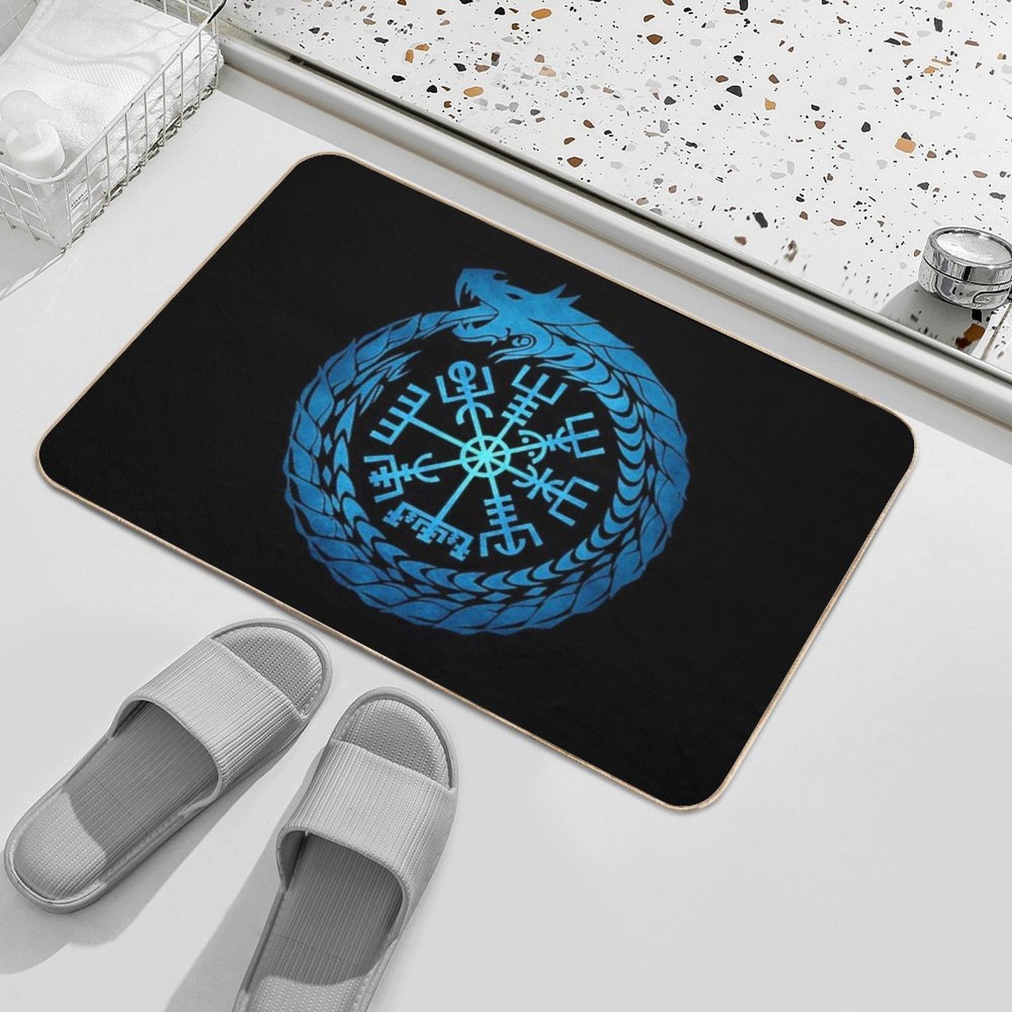 Vegvisir Jormungandr World Serpent Stain-Proof Bath Mat