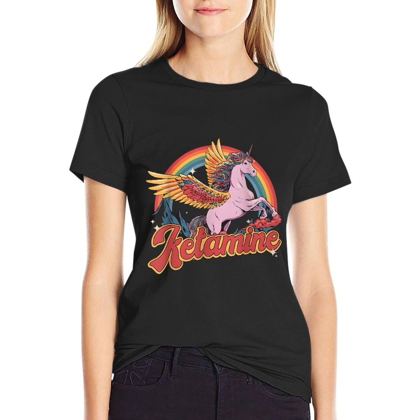 Humorous Ketamine Horse Emergency Funny Mental Health Lovers Relaxed-fit T-Shirt