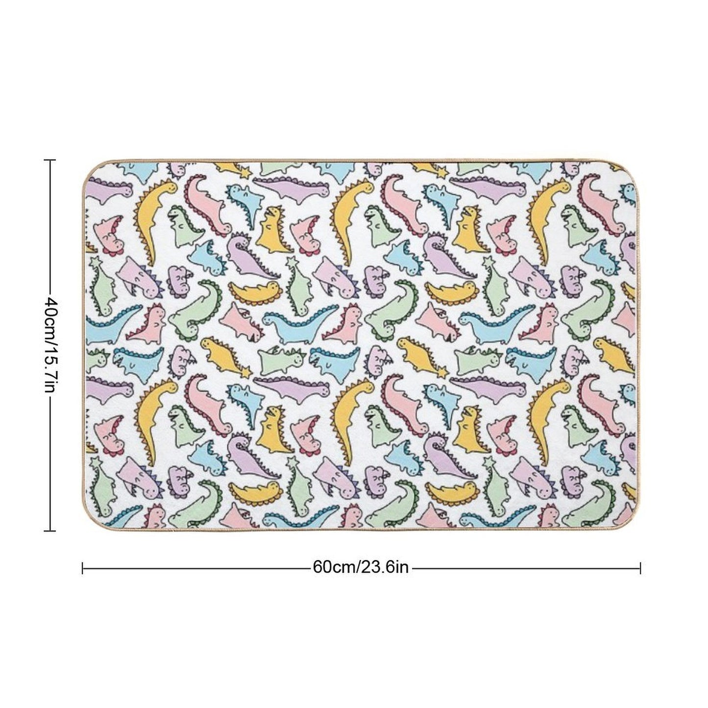 Cute Dino Explosion Repositionable Bath Mat