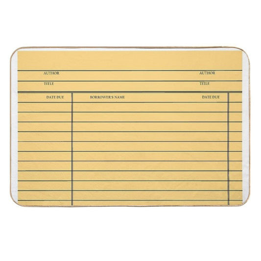 Vintage Library Card - Yellow Gold  Pet-Safe Bath Mat