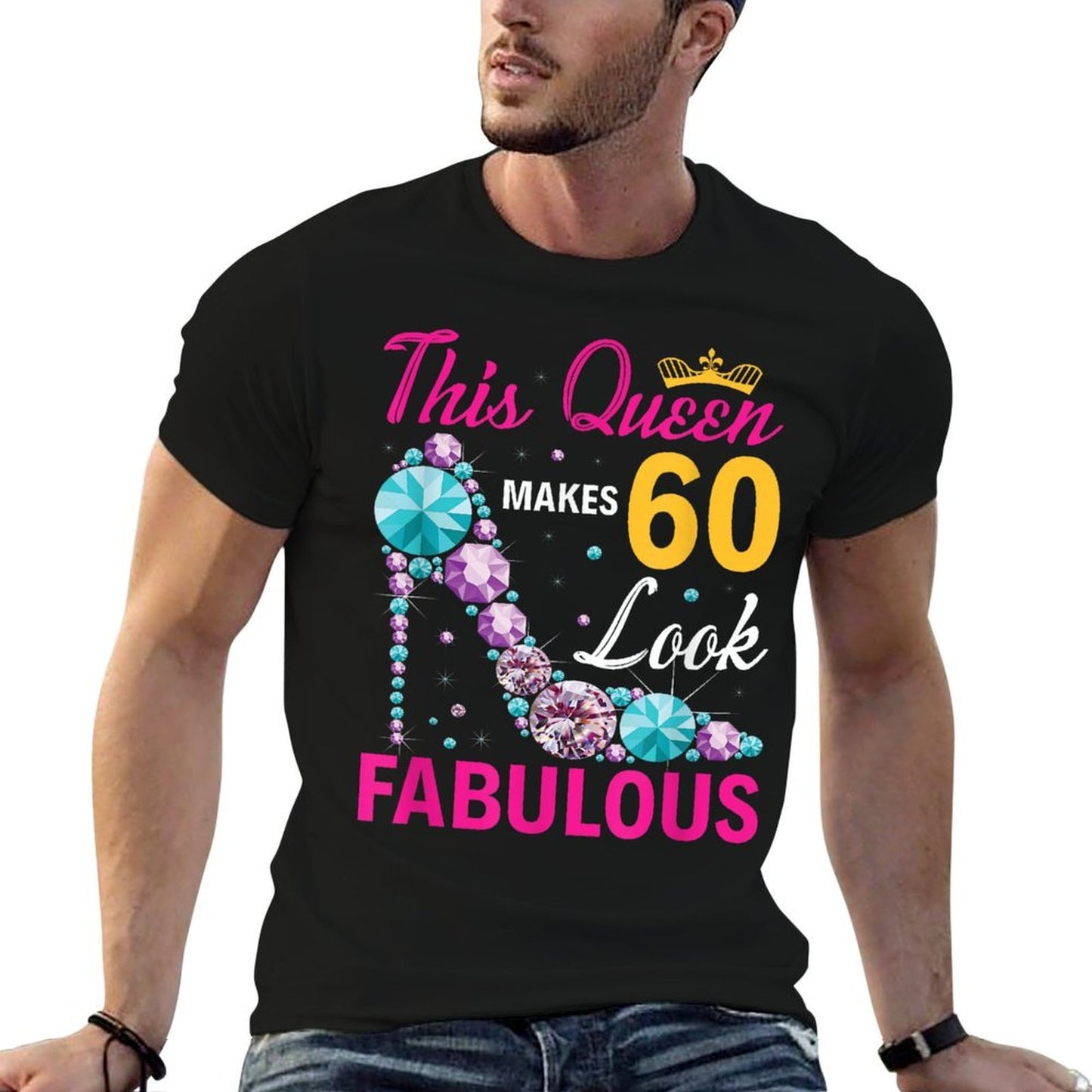 This Queen Makes 60 Look Fabulous Woman 60th Birthday Wrinkle-resistant T-Shirt