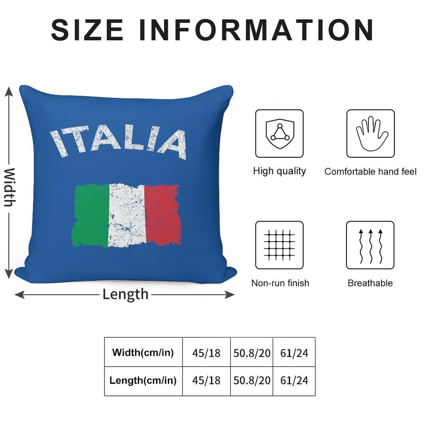 Vintage Italian Flag Soft Luxury Feel Throw Pillow