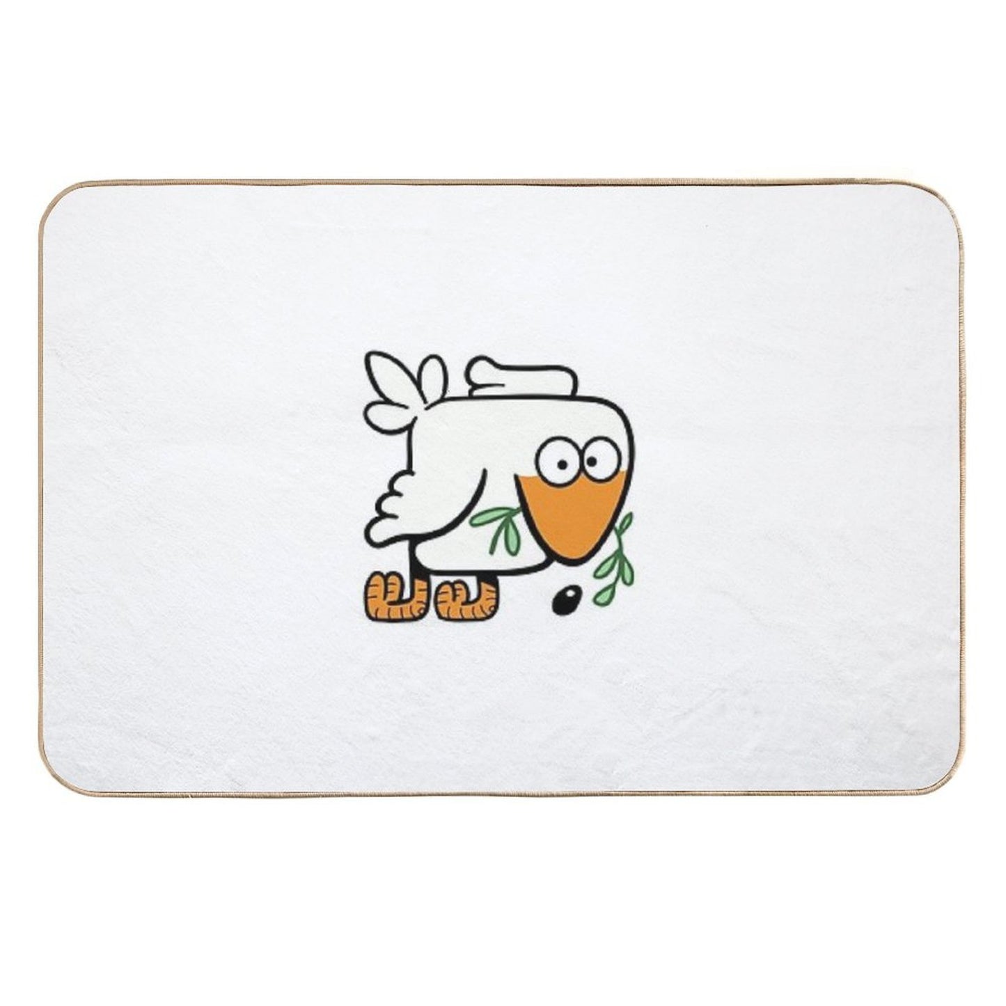 Dove with Olive Branch of Peace Rapid-Drying Bath Mat