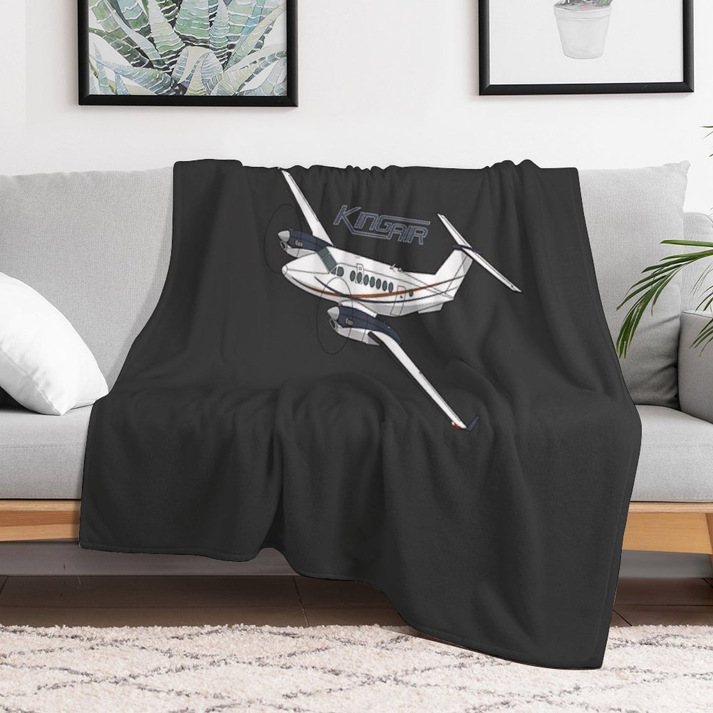 King Air 350 Easy Care Throw Blanket