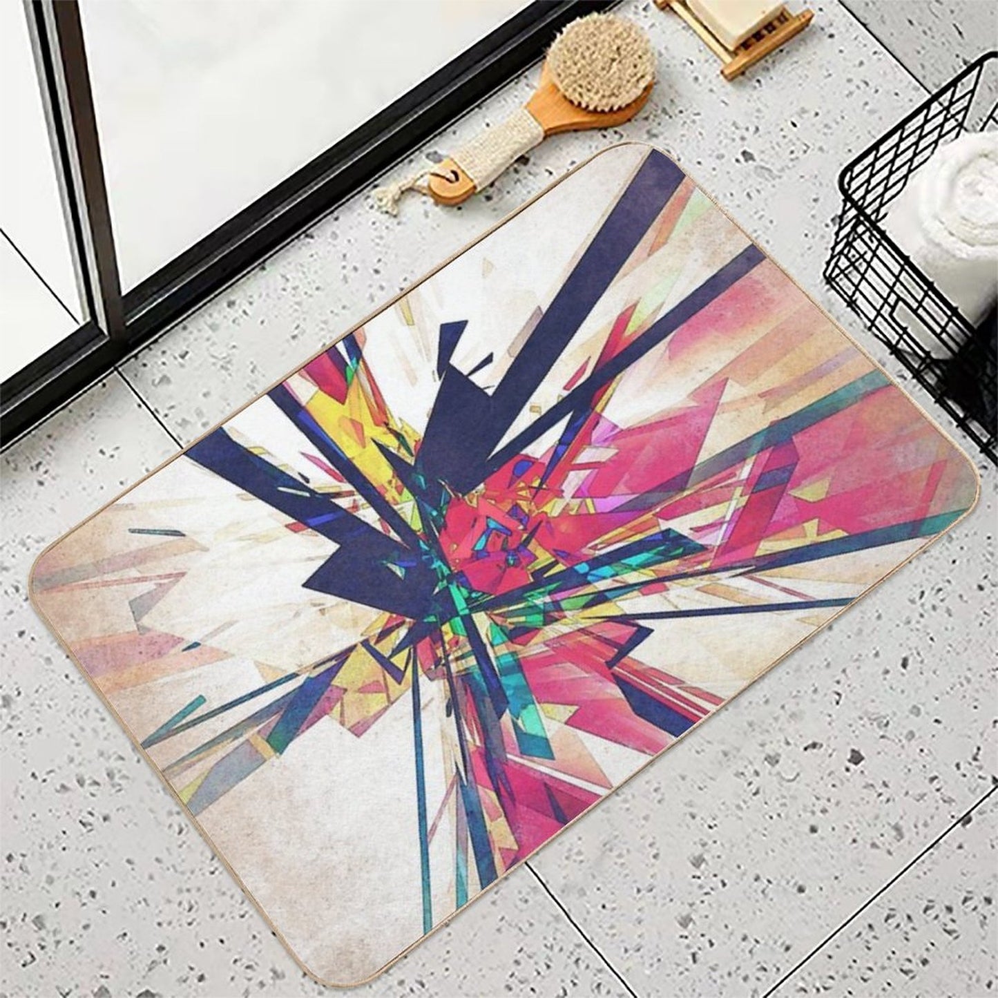 Abstract Geometry Absorbent Bath Mat