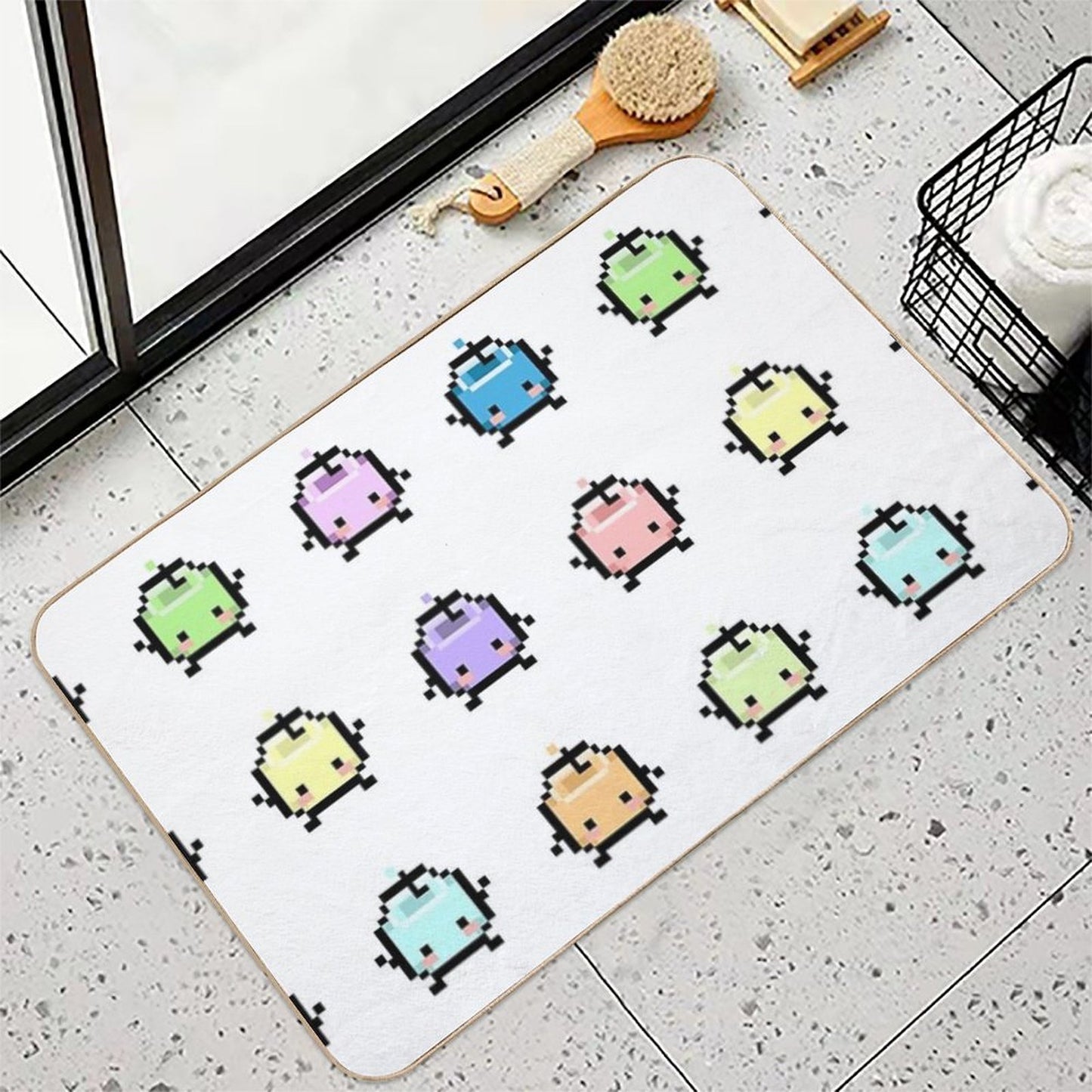 Stardew Valley Pastel Junimos Anti-Trip Bath Mat