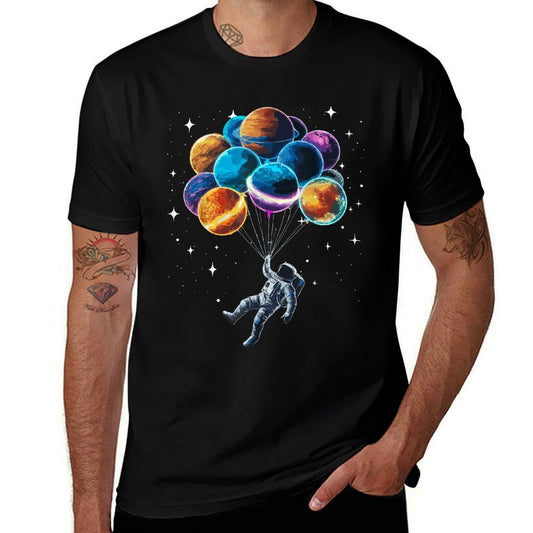 Space Astronaut Holding Planet Balloons Space  Quick-drying T-Shirt