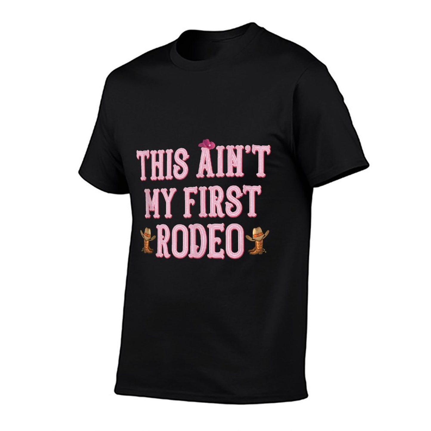 This Aint My First Rodeo Cowgirl Rodeos for Women Ribbed Collar T-Shirt