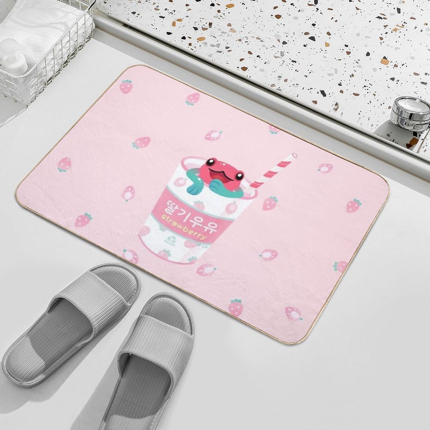 Strawberry Poison Milk 2 Easy Maintenance Bath Mat