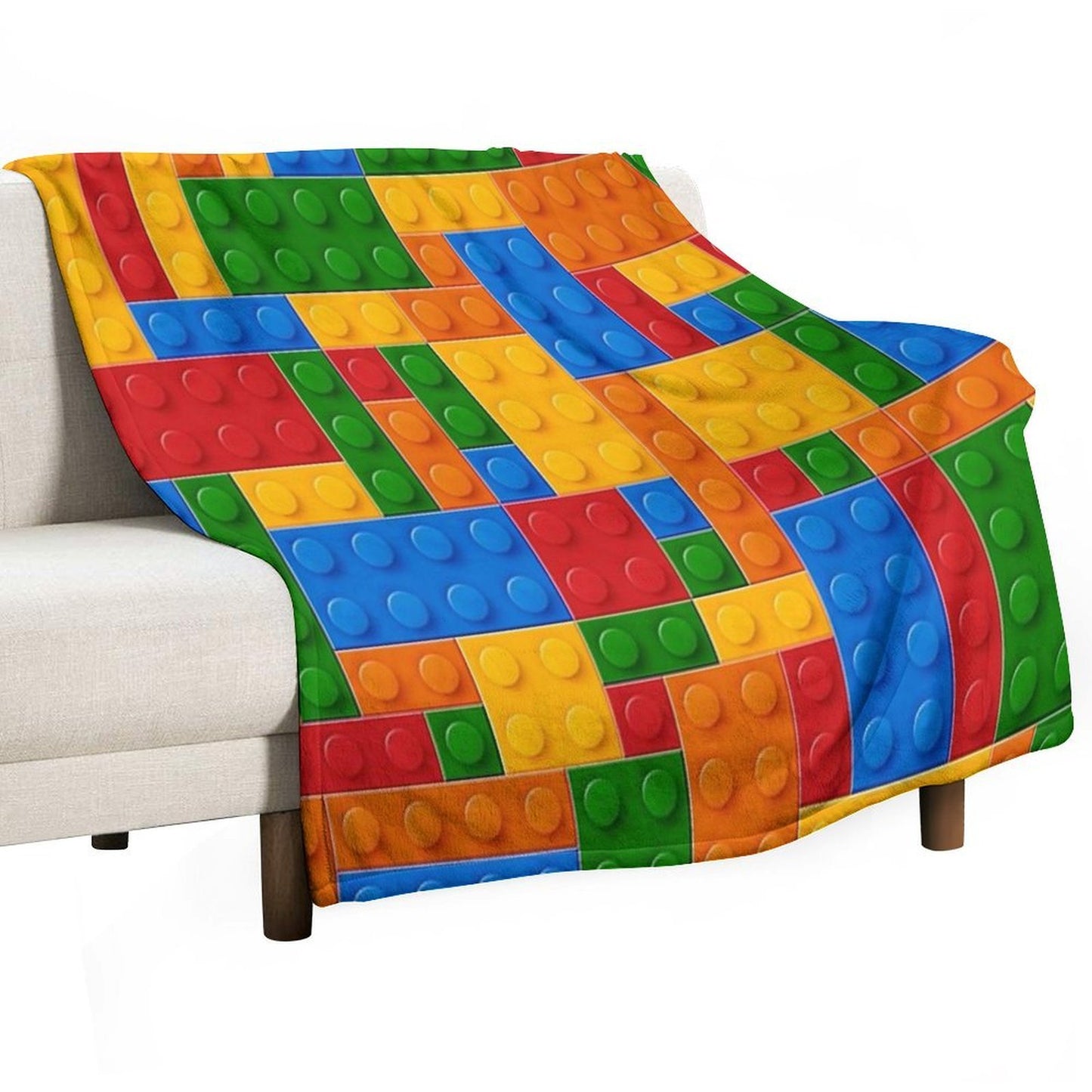 Plastic Building Blocks Toy Anti-pilling Throw Blanket