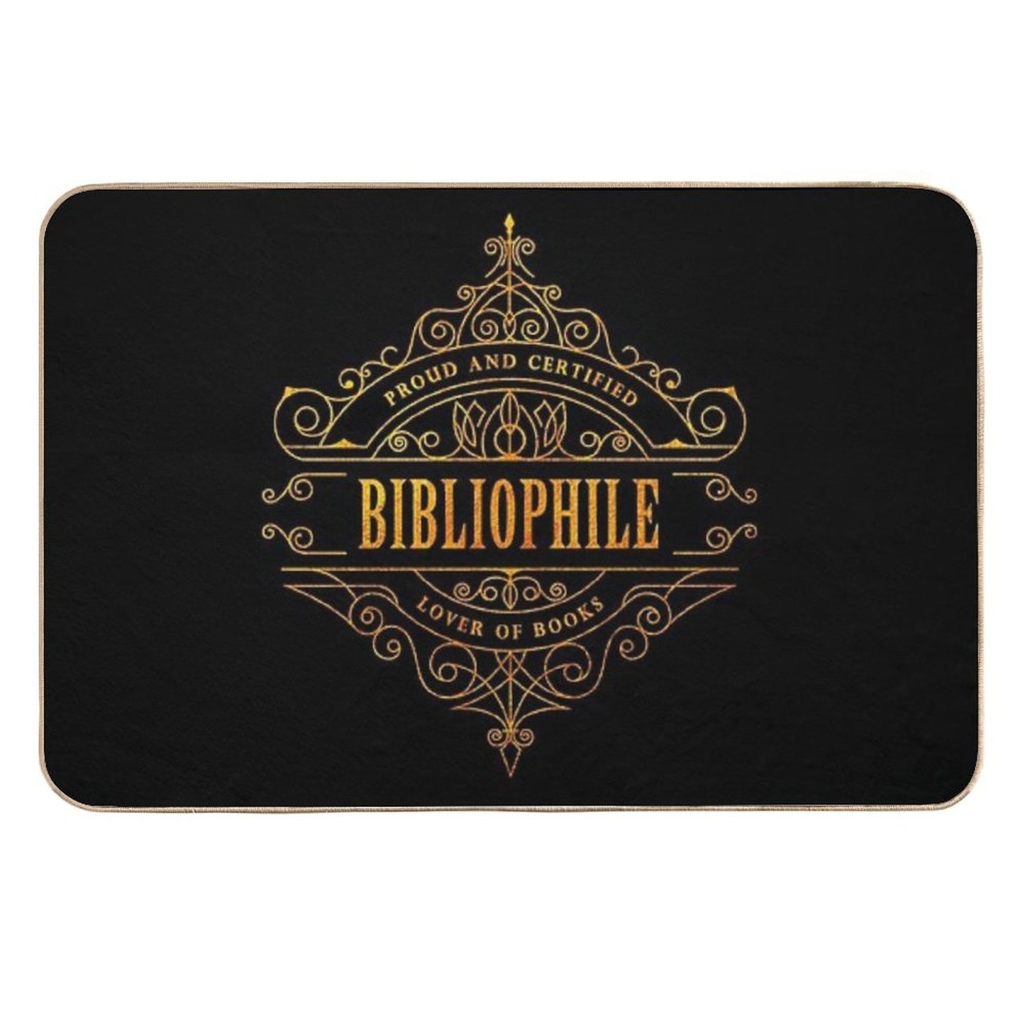 Gold Bibliophile - Black Rapid-Drying Bath Mat
