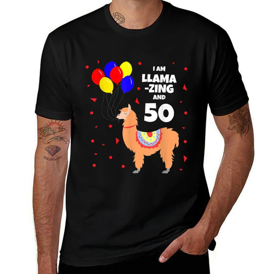 I Am Llamazing - Funny 50th Birthday Cool Lama  Vintage-inspired T-Shirt