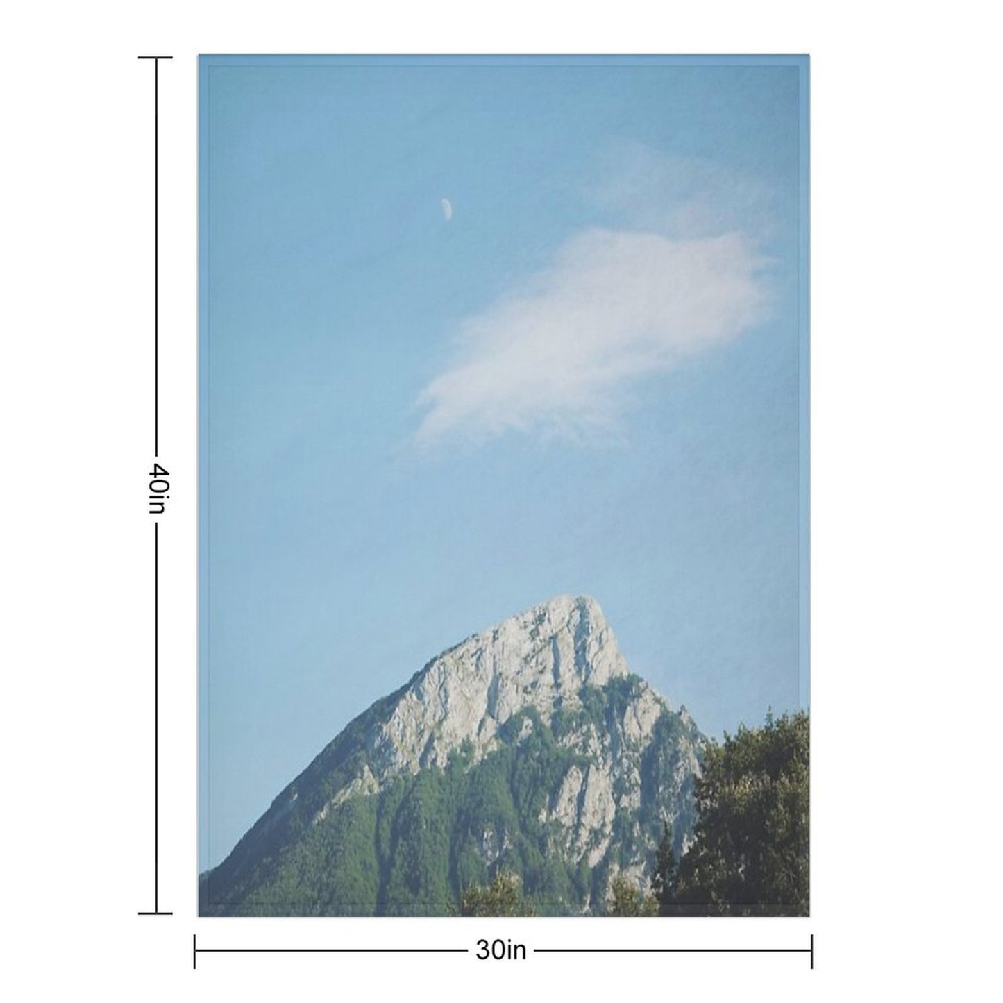 Mountains in The Background VIII Machine-washable Throw Blanket