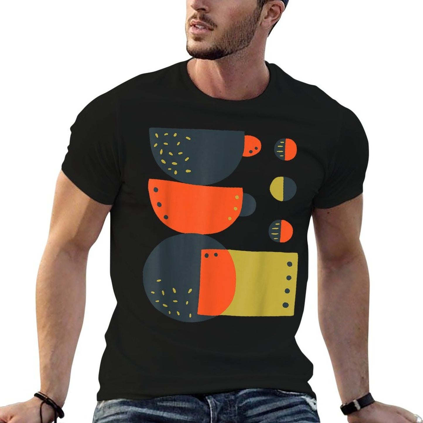 Abstract Modern Art Design - Women Men Abstract Polyester Blend T-Shirt