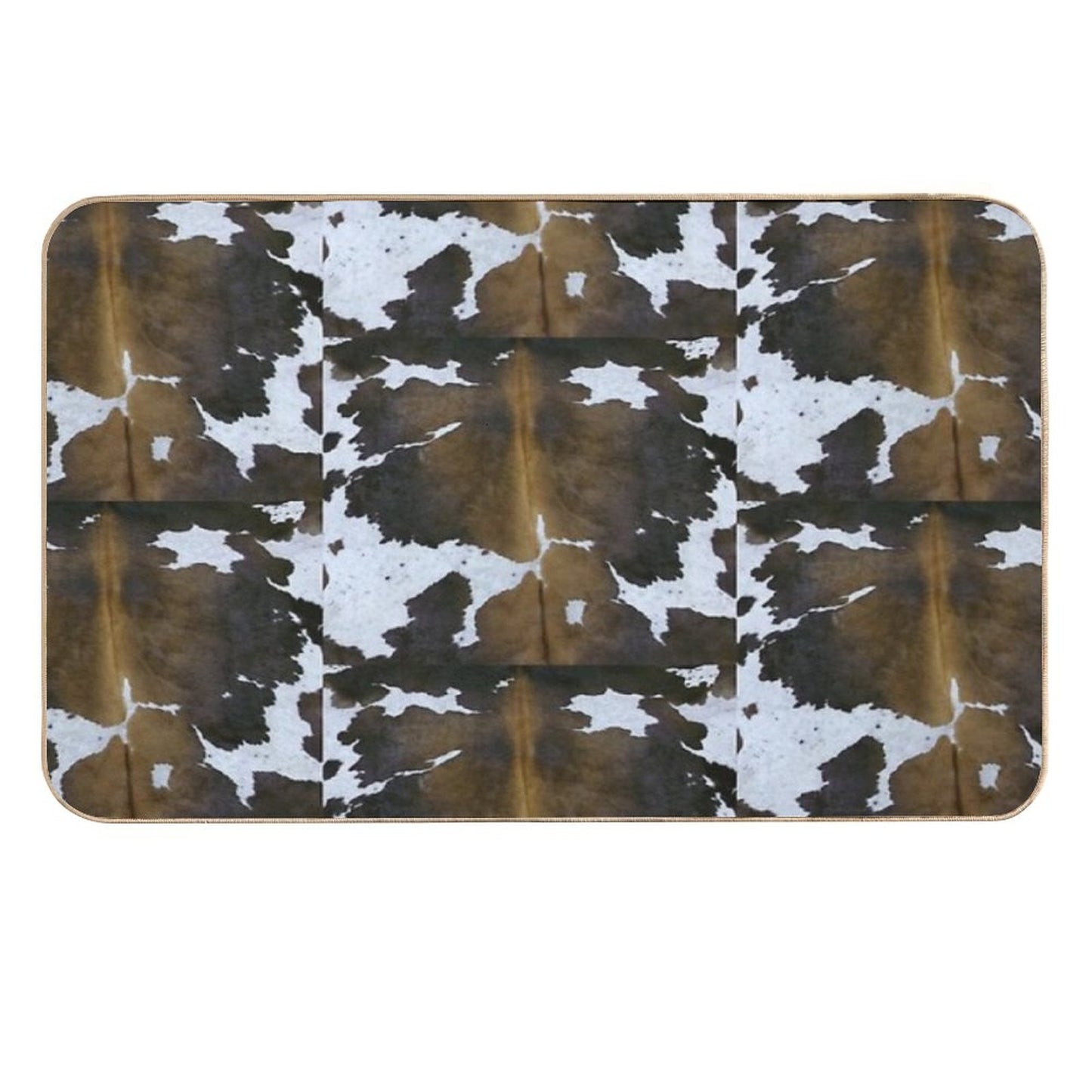 Brown Cowhide Absorbent Bath Mat