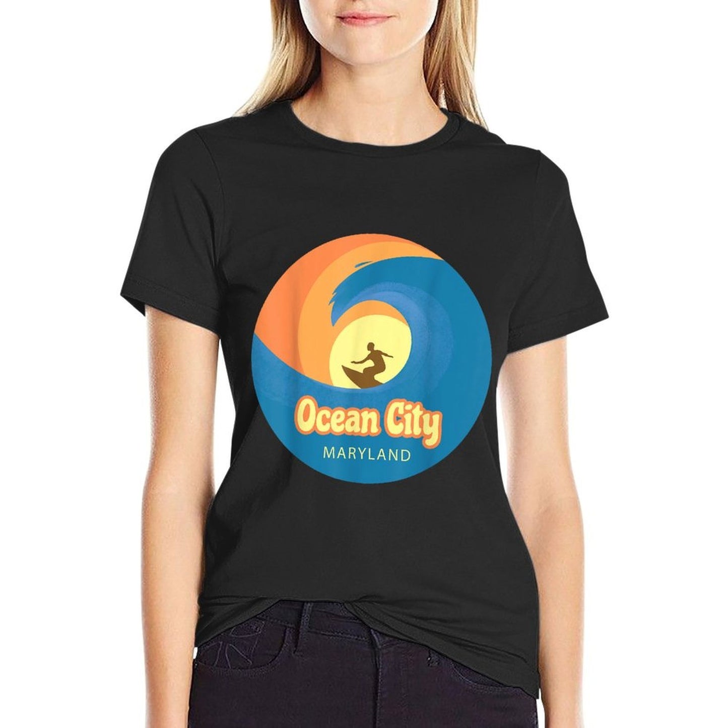 Ocean City Maryland Surfing Tshirt  Lightweight T-Shirt