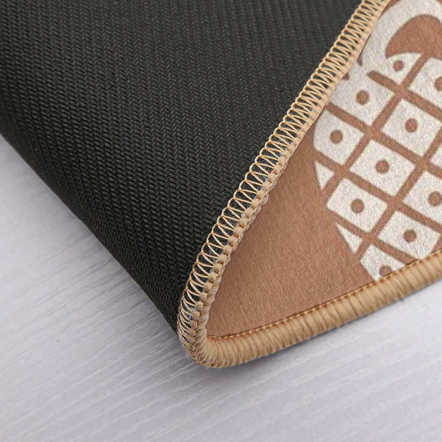 Pineapple Twist 337 Brown And Cream Odorless Bath Mat
