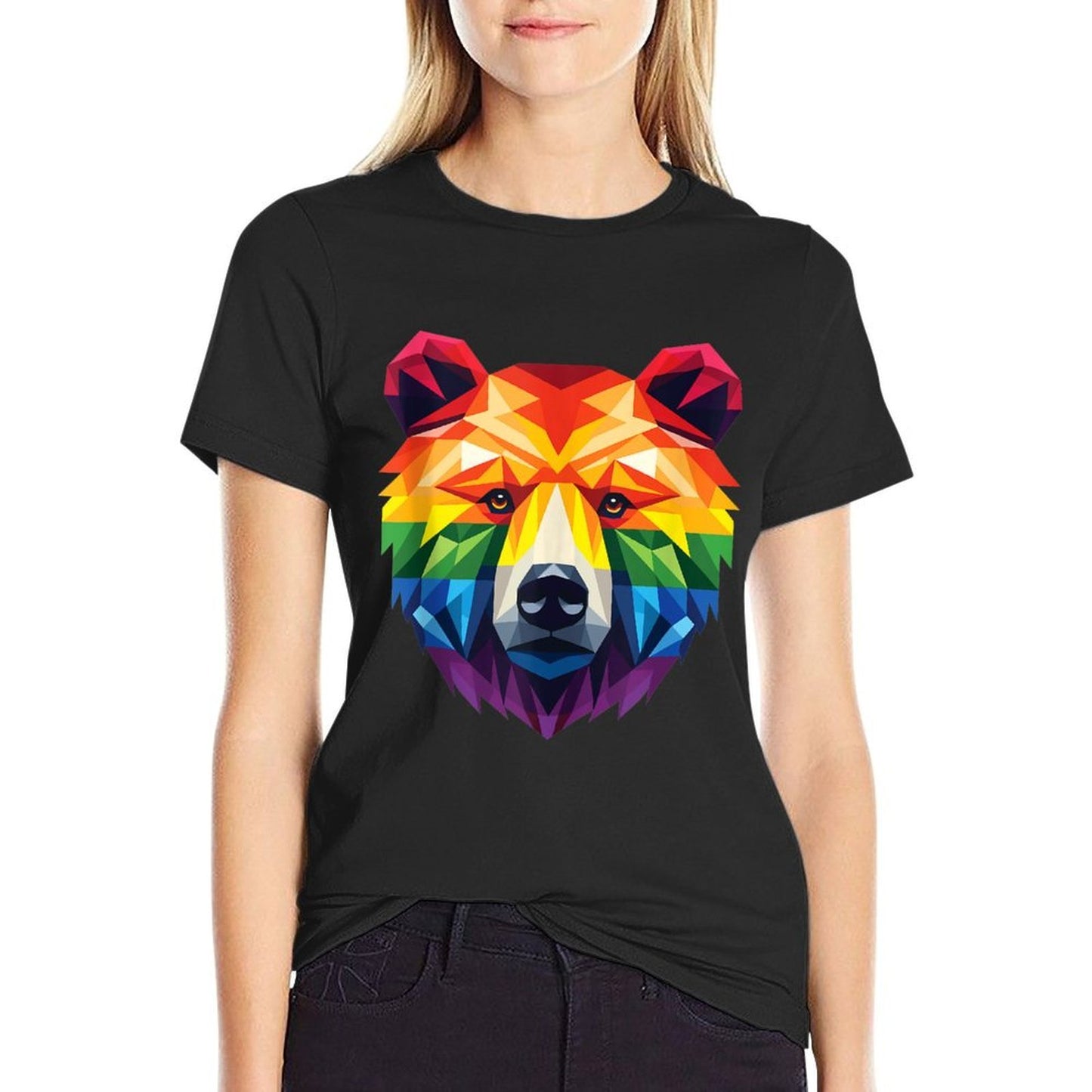 Geometric Bear in LGBT, Gay Pride Bear Tagless Design T-Shirt