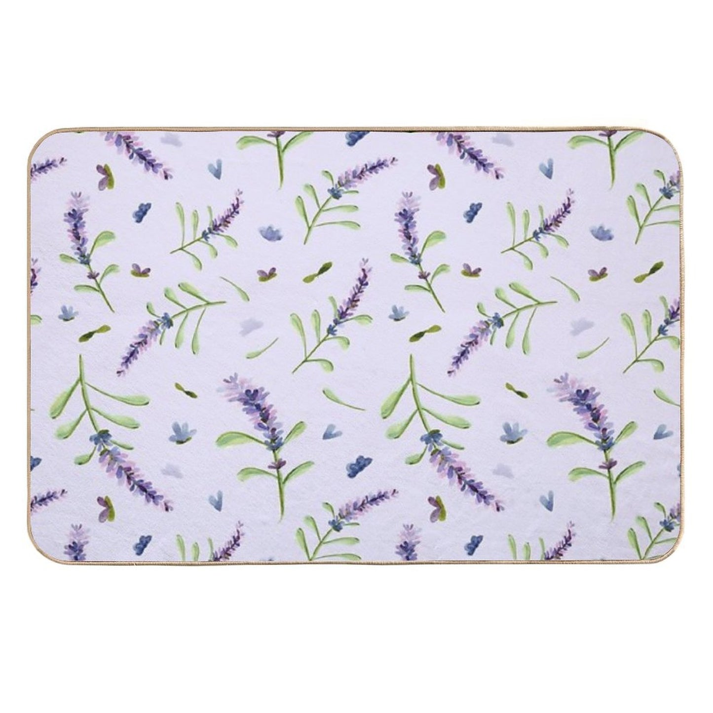 Relax with Lavender on Purple Backround Odorless Bath Mat