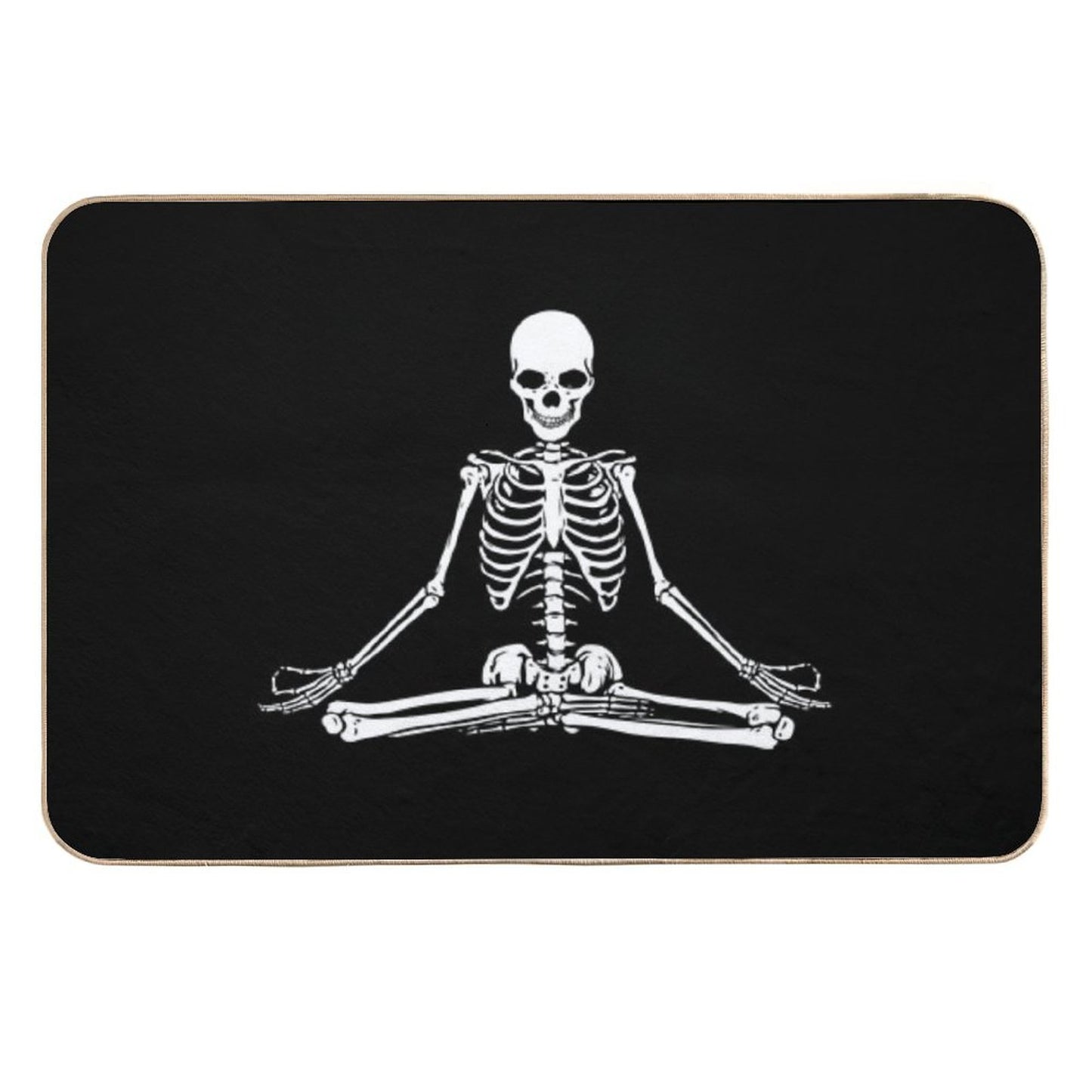 Meditating Skeleton Pet-Safe Bath Mat