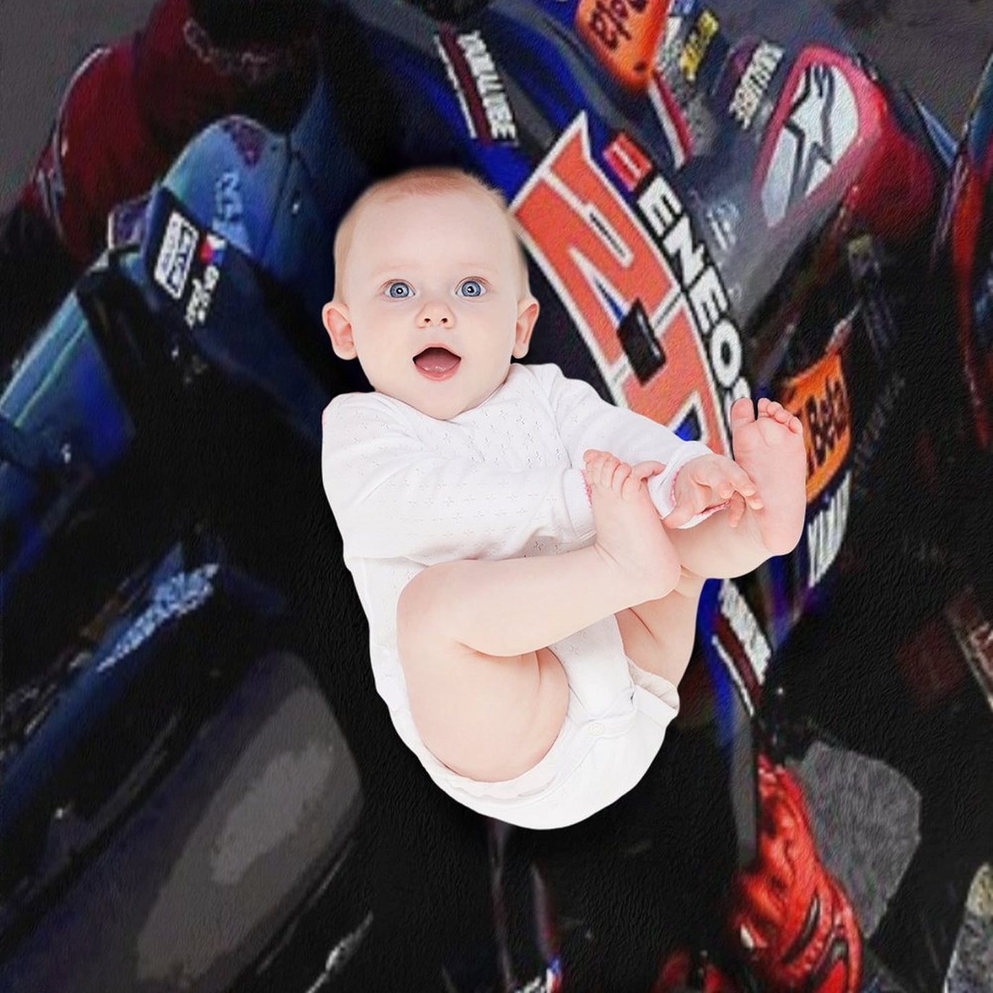 Fabio Quartararo on His 2024 MotoGP Motorcycle Making A Kneedown Abstract Premium Throw Blanket