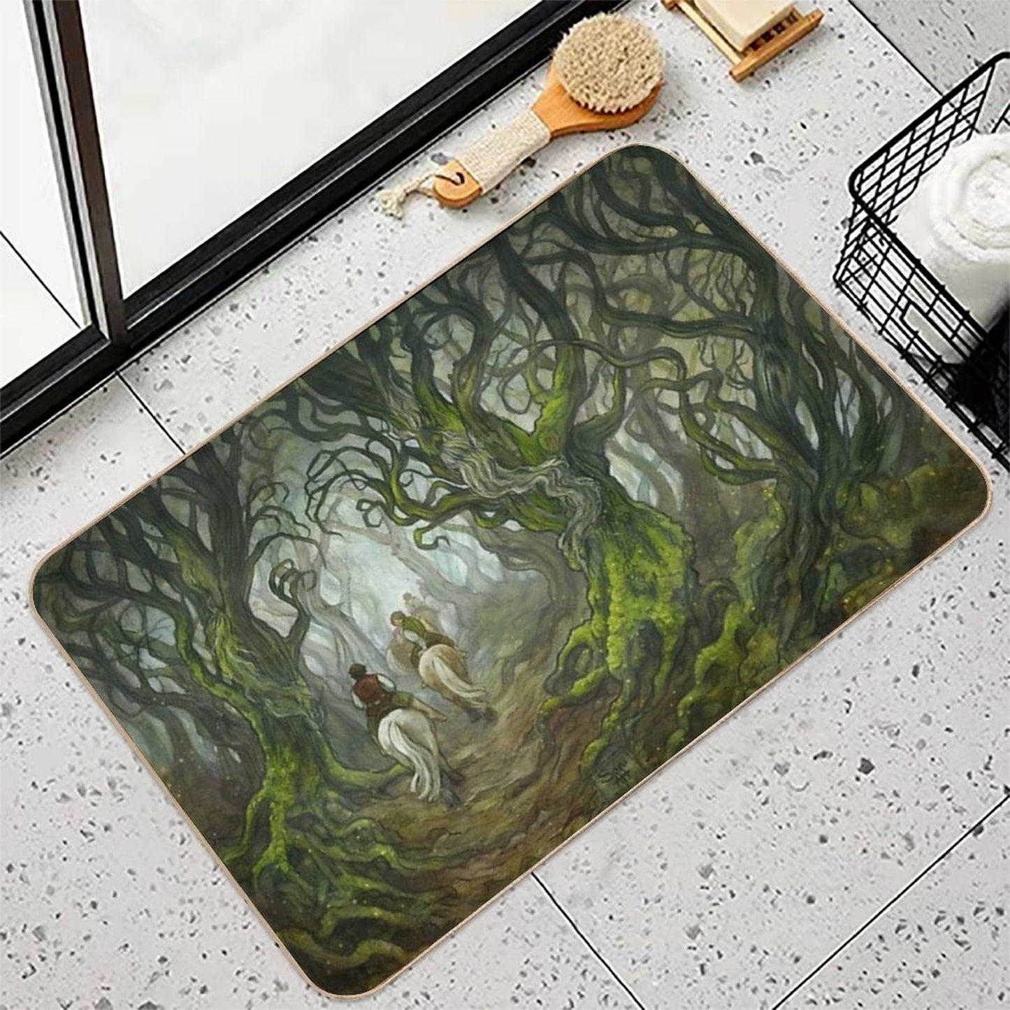 The Old Forest (borderless) Slip-Resistant Bath Mat