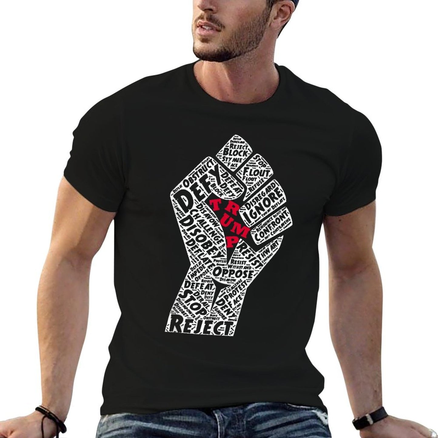 4th of July Anti Trump Resist Fist IMPEACH Moisture-wicking T-Shirt