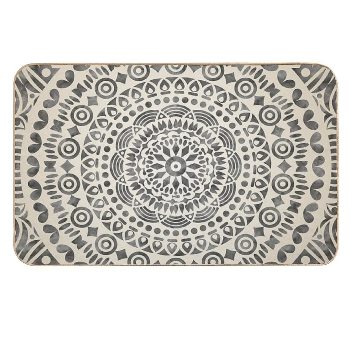 Watercolor Mandala Mandala12w Easy Maintenance Bath Mat