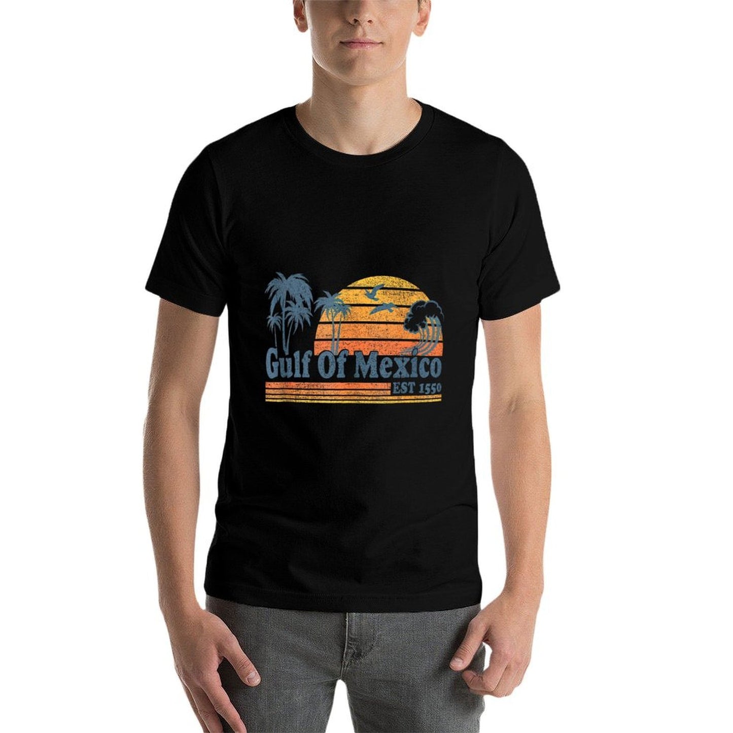 Gulf of Mexico Est 1550 Retro Vintage Beach Gulf of Mexico Stretchy T-Shirt