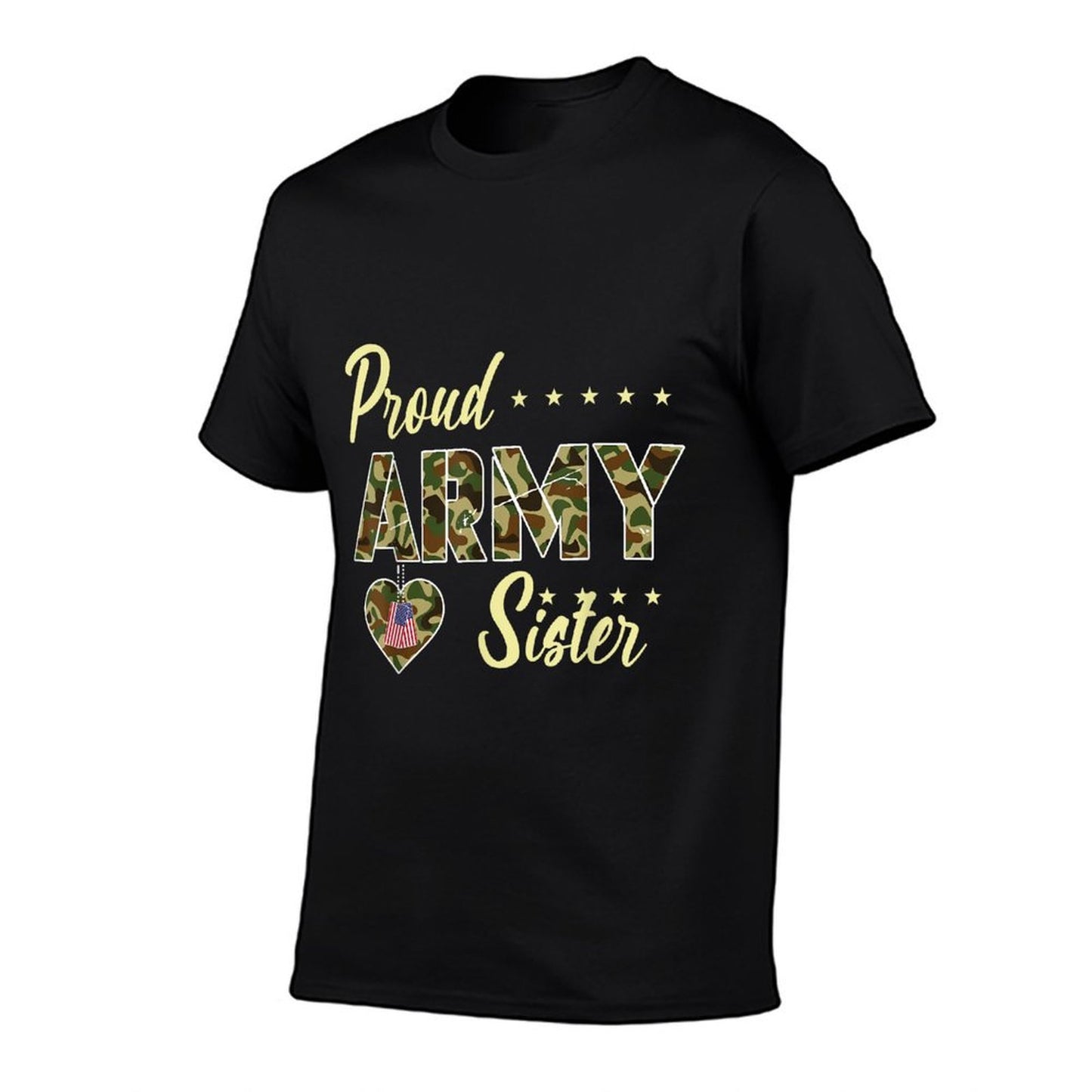 Proud Army Sister Camouflage Soldier Family Love Military Eco-friendly Material T-Shirt