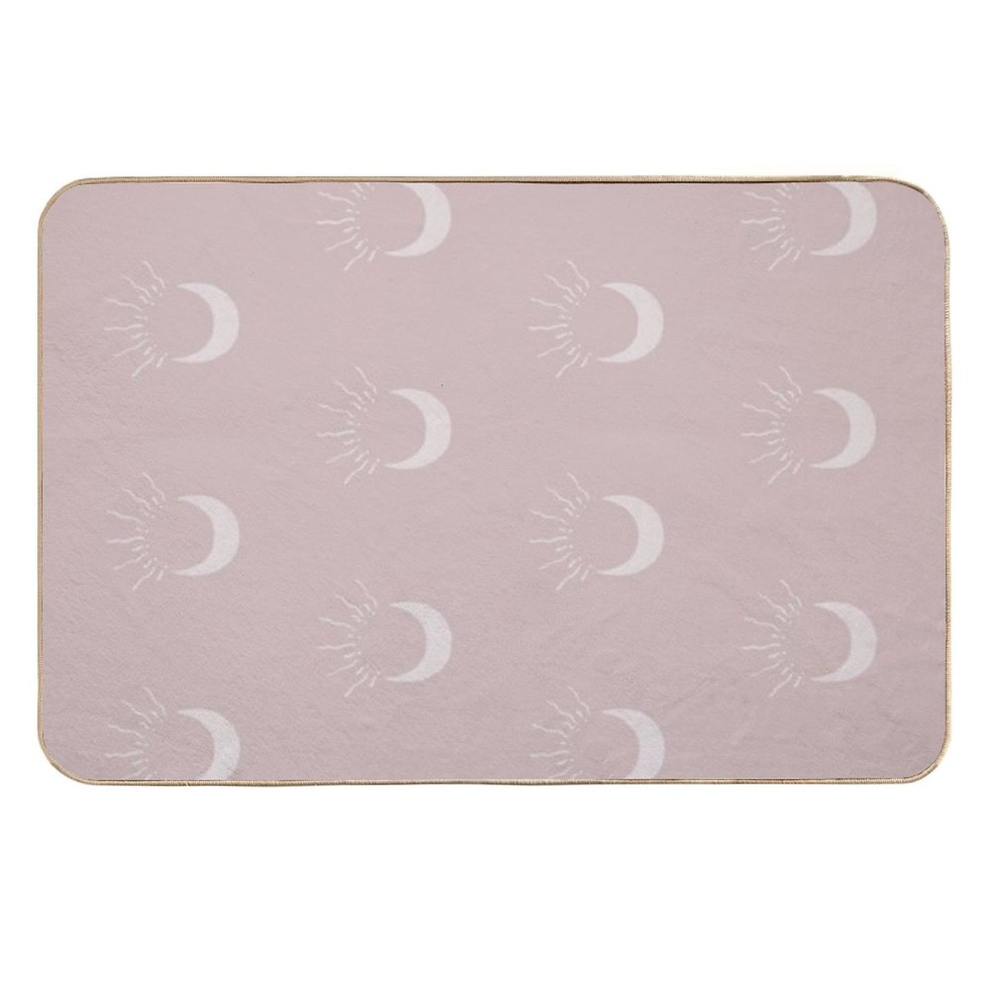 Cute Sun And Moon Design Boho Aesthetic In Muted Colors Gray Pink Versatile Bath Mat