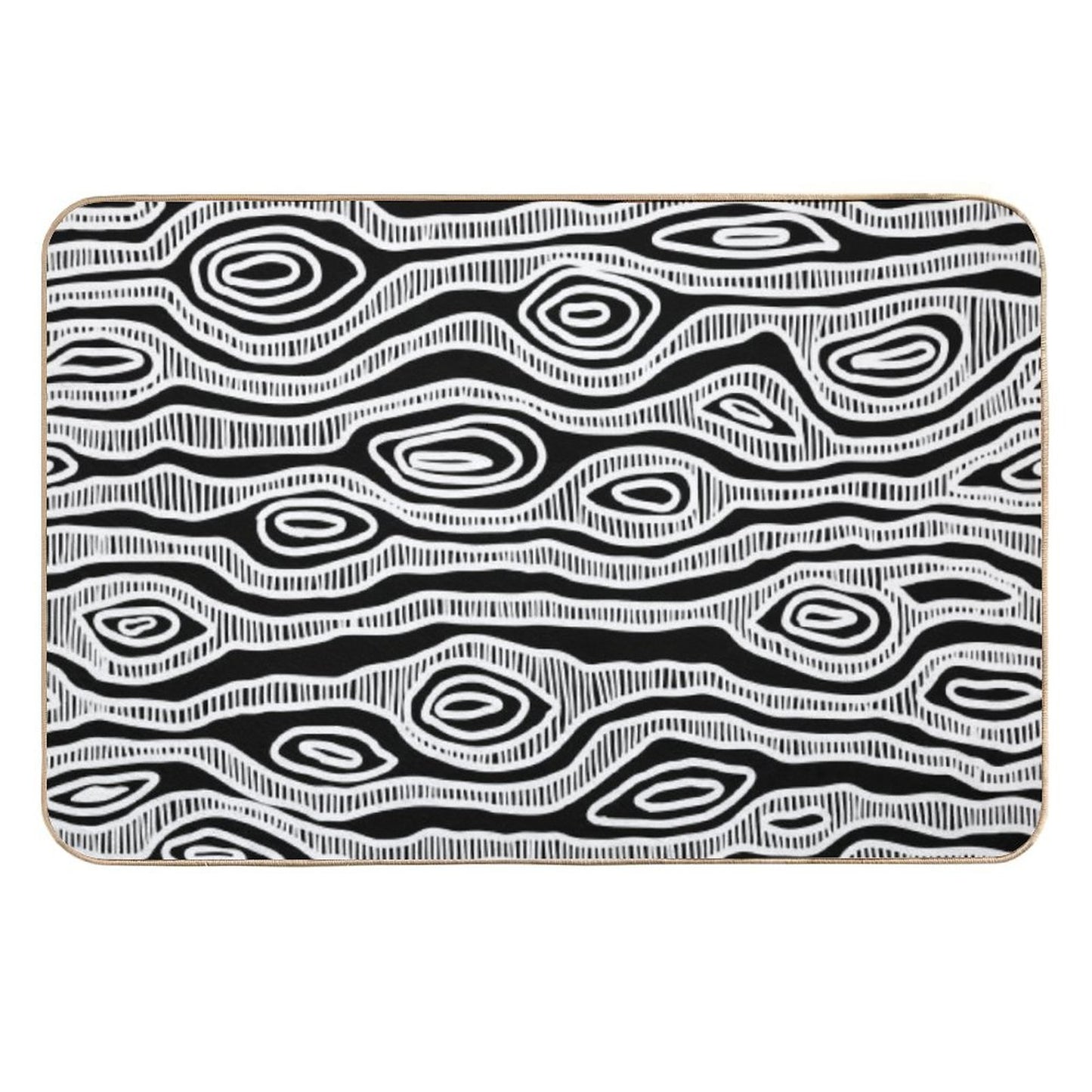 Authentic Aboriginal Art - Tree (white) Dirt-Trapping Bath Mat
